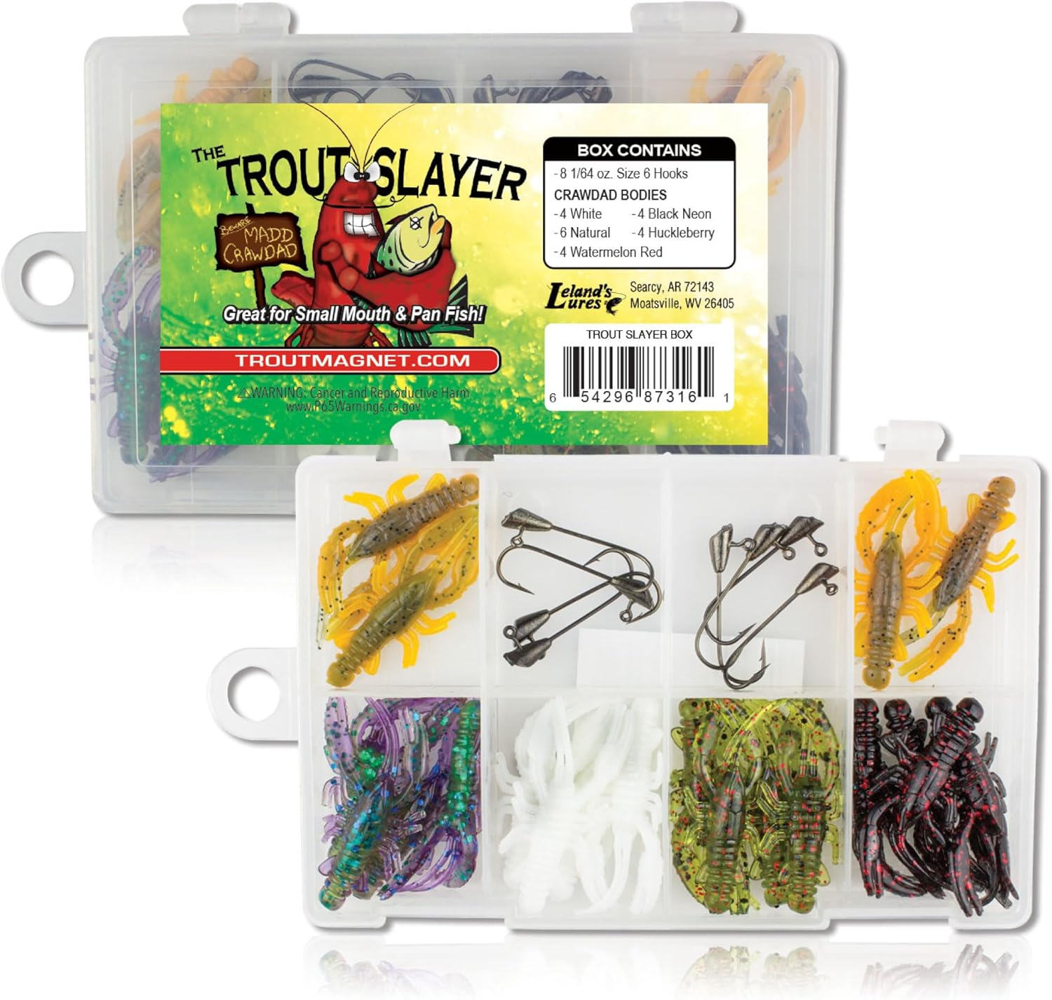 Trout Magnet Trout Slayer Kit - 20 Crawdad Bodies and 8 Size 6 Long Shank Hooks image number 2