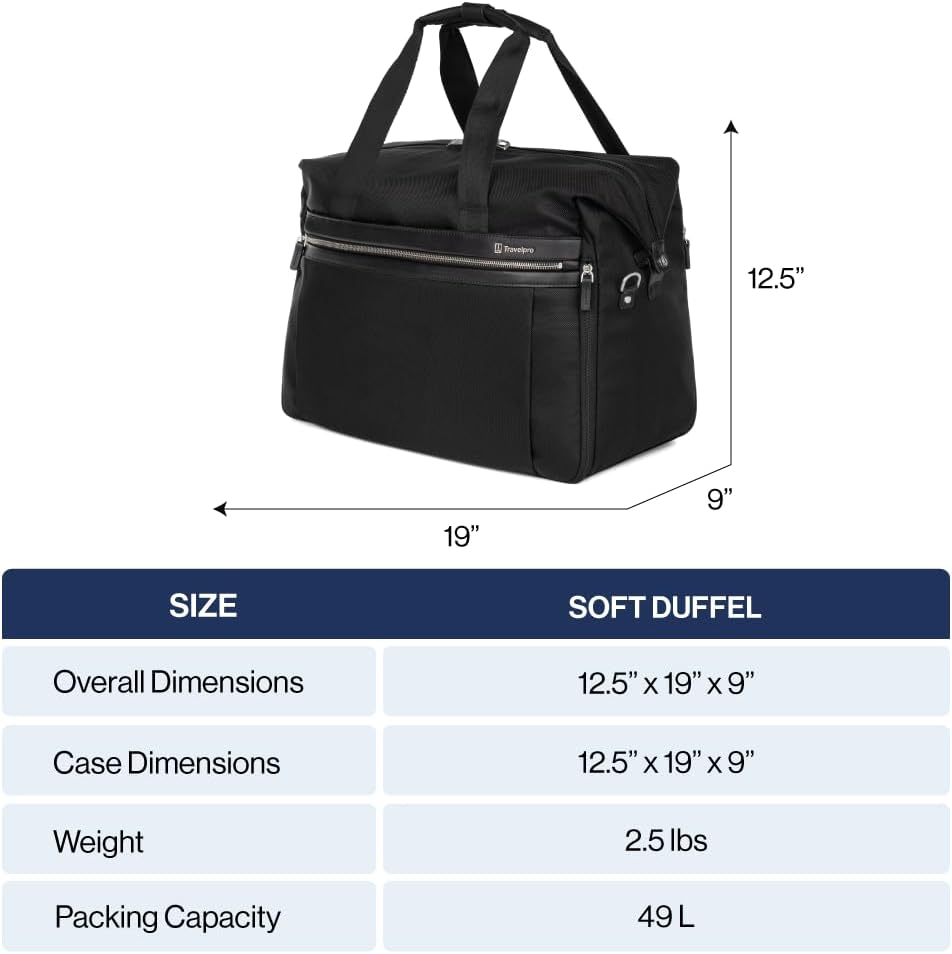 Travelpro Platinum Elite Carry on Soft Travel Duffel Bag - True Navy Blue image number 2