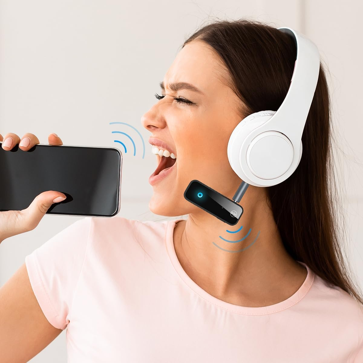 (Newest) Aux Bluetooth 5.0 Adapter for Car, Bluetooth Receiver for Car Home Stereo System and Headphones, Bluetooth Aux Adapter, 2 in 1 Wireless Bluetooth Transmitter and Receiver for Hands-Free Call image number 5