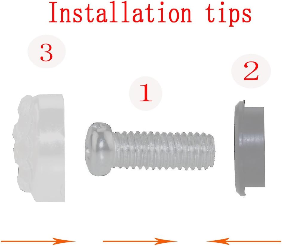 Bling Bling License Plate Frames 2 Pack - Pure Handmade Waterproof Glitter Rhinestones Crystal White License Plate Frame for Cars with 2 Holes Bonus Matching Screws Caps Set image number 2