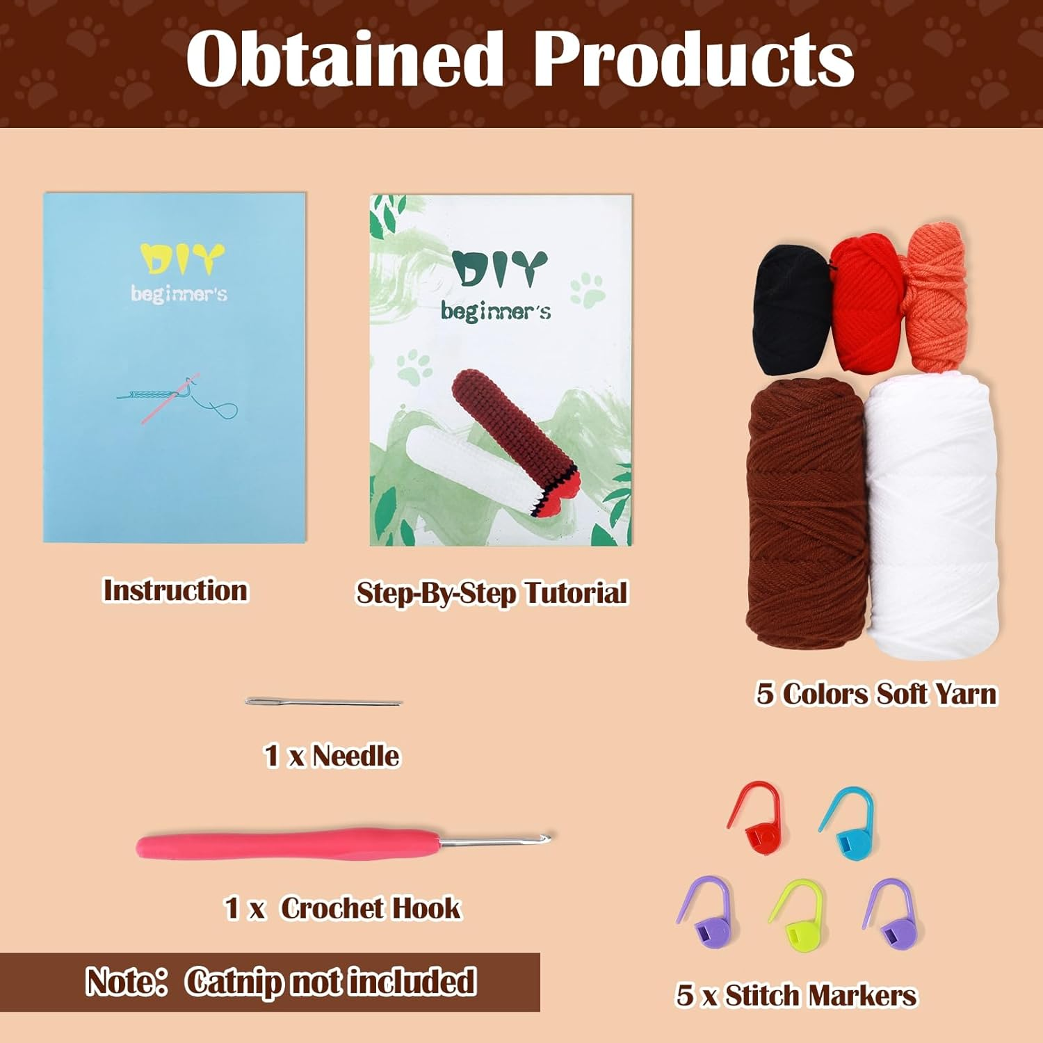 XANGNIER Crochet for Cool Cat Catnip Toys,Refillable Nip Funny Toys for Cats,Cat Stuff for Indoor Cats image number 4