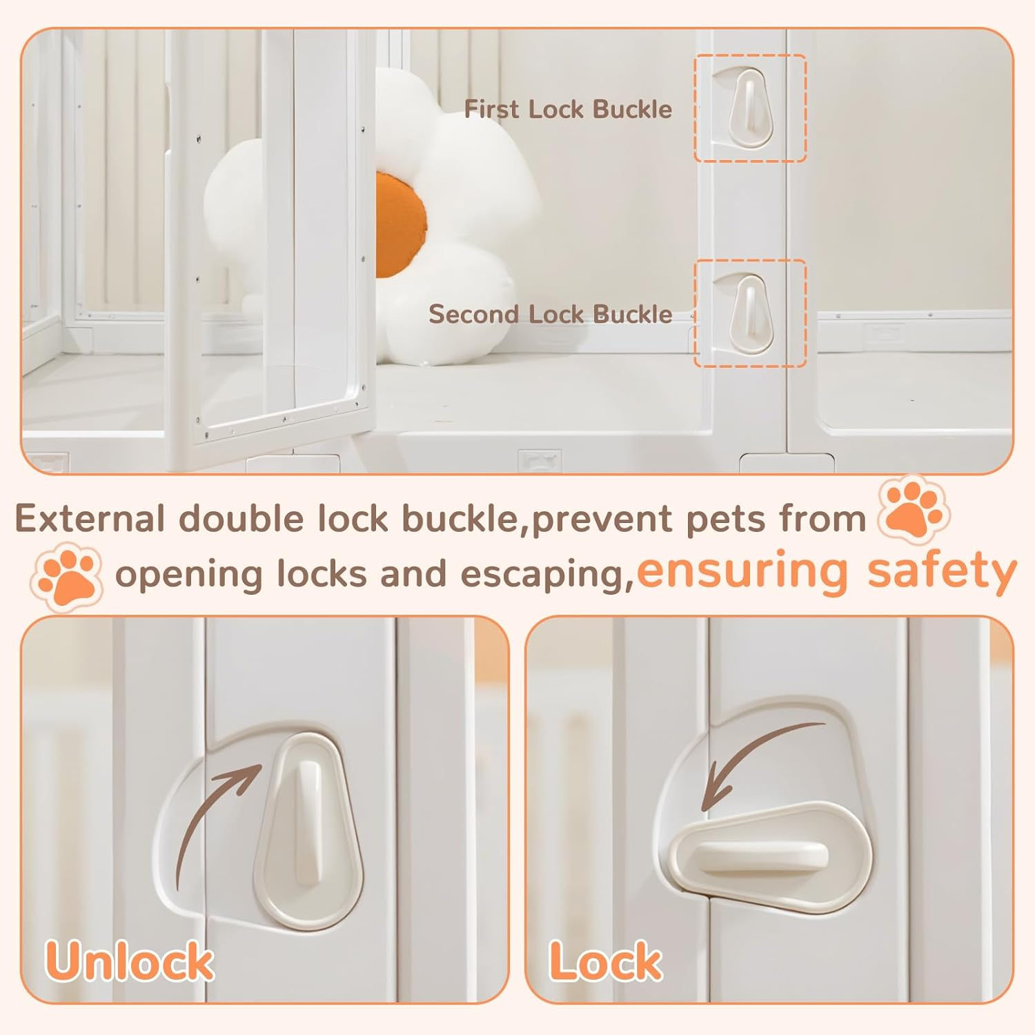 Uandhome Dog Playpen,Clear Acrylic Plastic Puppy Enclosure Playpen, Modern Design Transparent Freestanding Pet Pen Fence, Easy Assemble Foldable Dog Crate for Puppy Cat Bunny Medium Dogs (12 Panels) image number 6