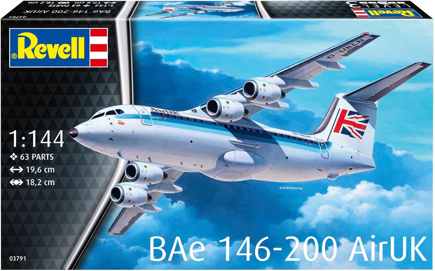 Revell 03791 Bae 146 (RJ85) Aircraft 1:144 Scale Unbuilt/Unpainted Plastic Model Kit, Molded Colour image number 2