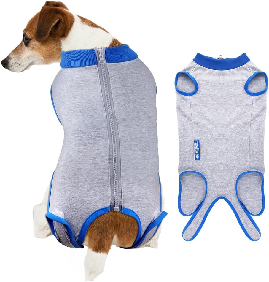 COMFPET Dog Surgery Recovery Suit with Zip, Male Female Dog Onesie for Spay, Neuter, Anti-Licking, Skin Diseases, Incontinence M image number 3