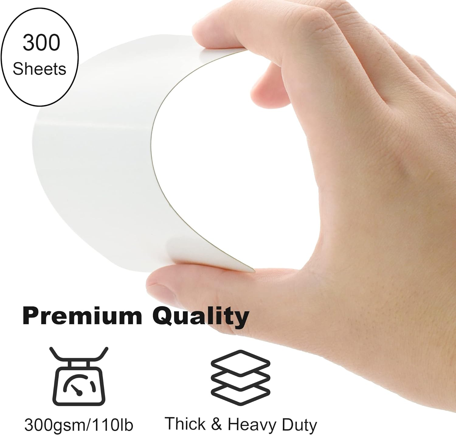 VANRA 300PCS Blank Index Cards 3X5 Inches Note Cards Thick 111Lb Cardstock Flash Cards, Unruled Study Cards for School Learning, Office (White) image number 1