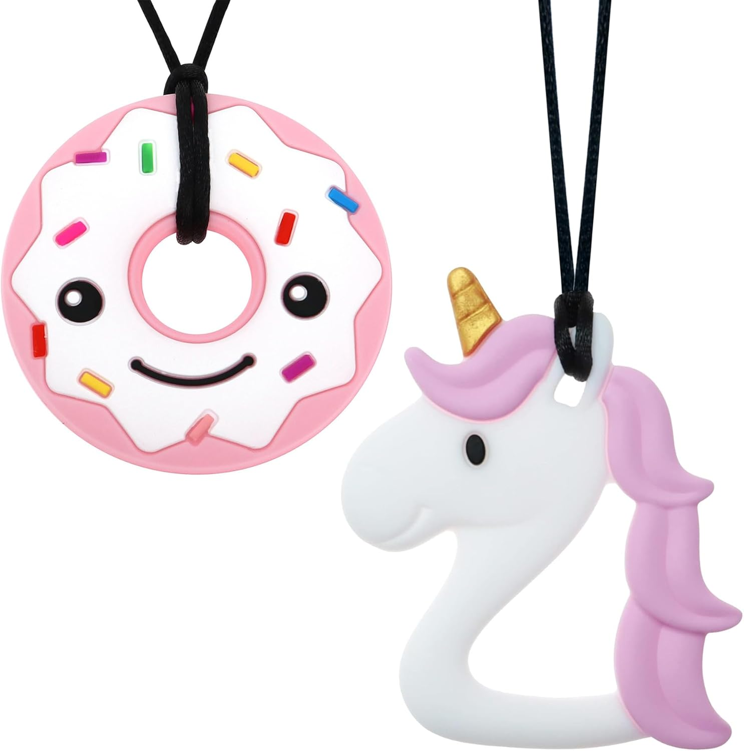 Chewy Necklace Sensory Toys for Autism | Silicone Chew Necklaces for Kids & Adults | Reduce Anxiety, Fidgeting, and Stress (Style 3)