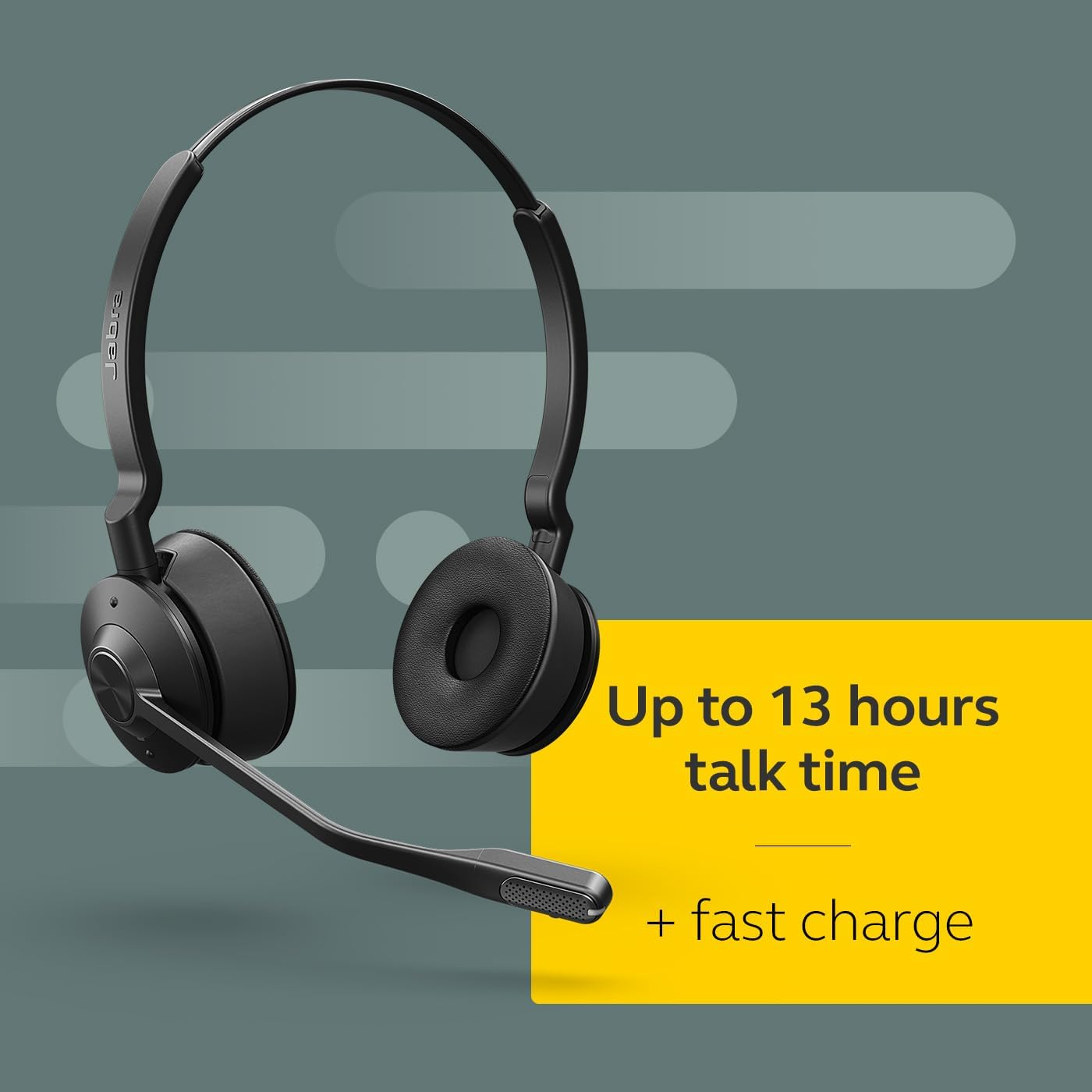 Jabra Engage 65 SE Wireless Stereo Headset - Advanced Noise Cancelling Mic - DECT Security + Military Grade Encryp - 150M Range - on Ear Headphones - Clearvoice - Crystal Clear Calls - 13Hrs Talk Time image number 4