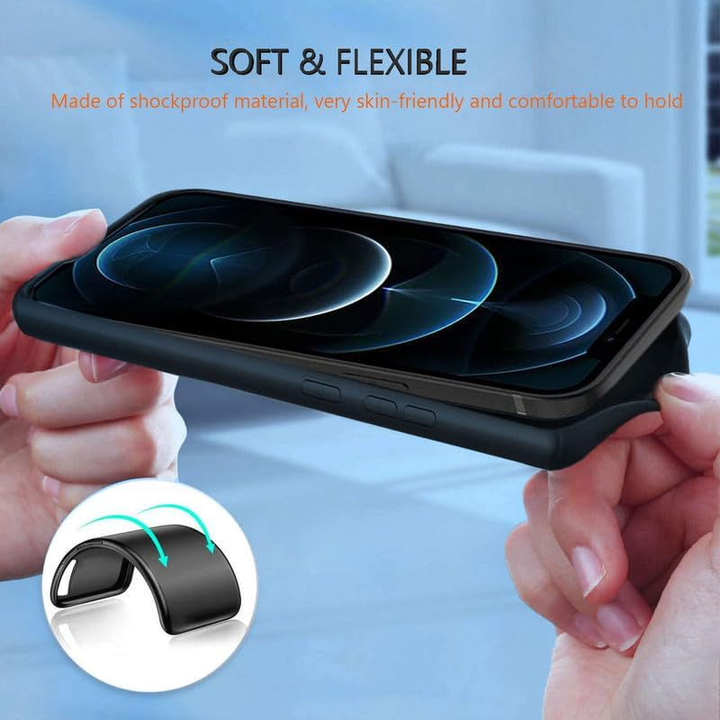 HGJTFANY Mobile Phone Case for Nubia Focus 5G (6.60 Inches) with Tempered Glass Film, Black Soft Silicone Shockproof Case Cover, Anti-Scratch TPU Protective Case for Nubia Focus 5G - XS40 image number 3