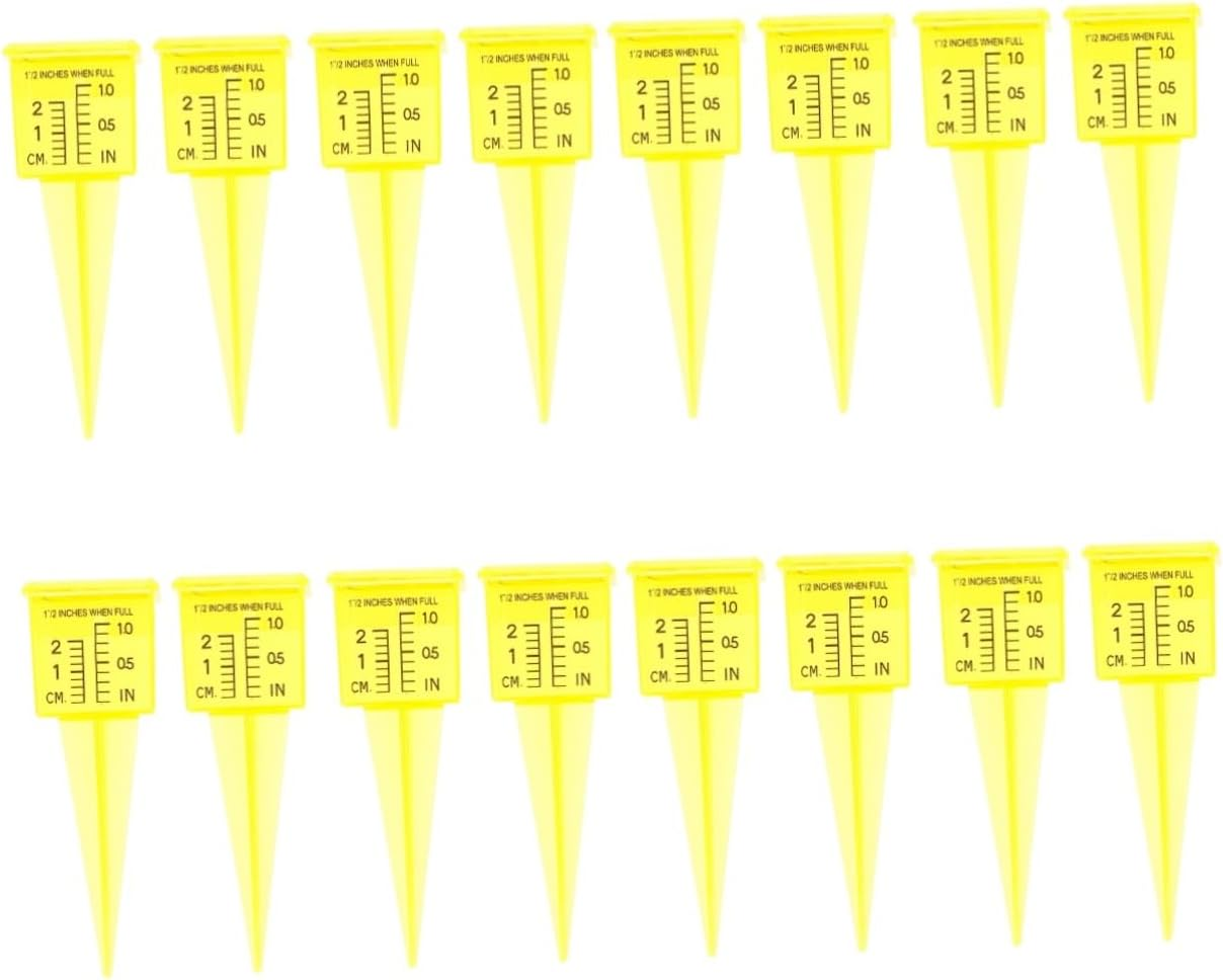 DOITOOL 3Sets Heavy Duty Outdoor Rain Gauge Plastic Sprinkler Gauge Rain Gauge Container for Accurate Rainfall Measurement 4Pcs*3