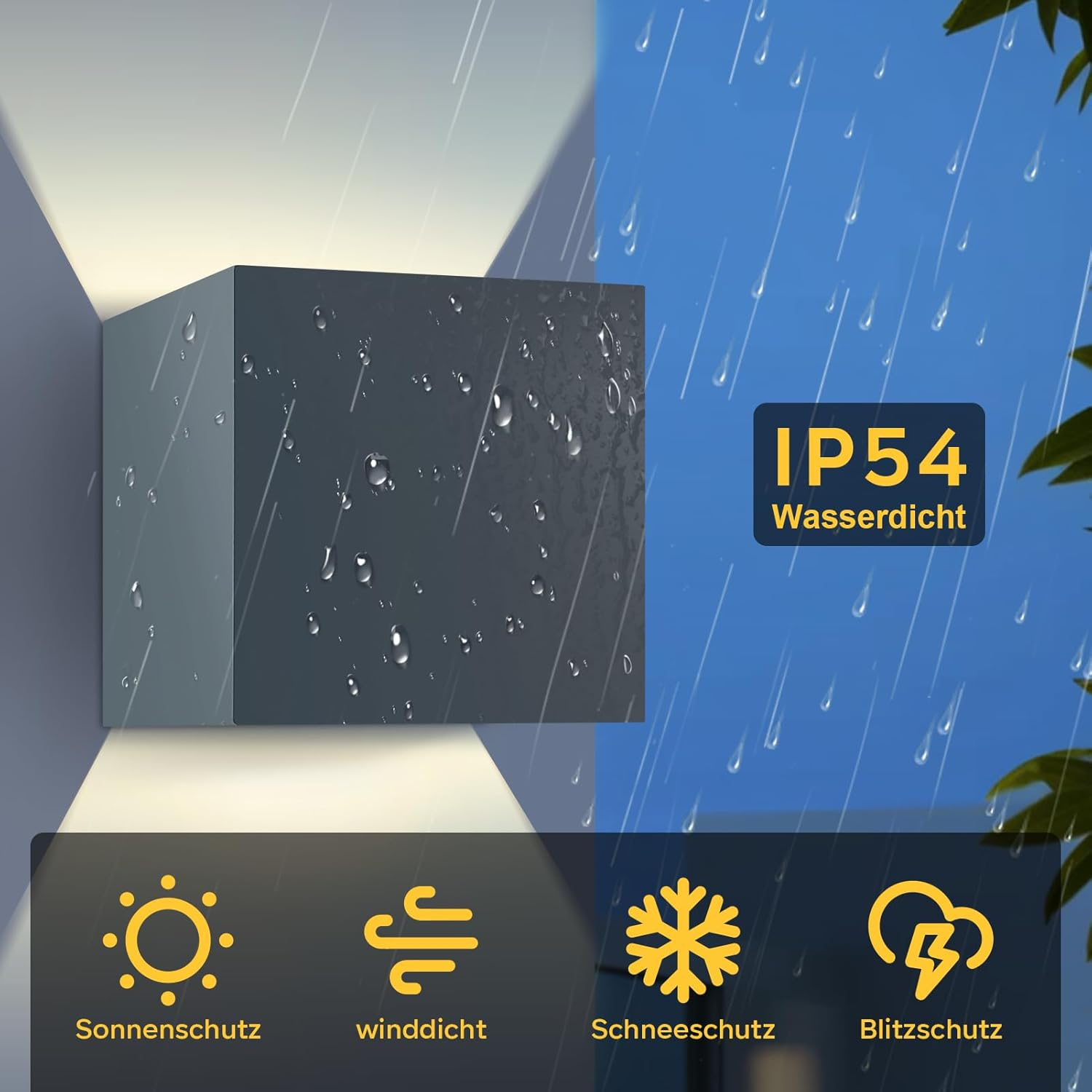 Kerry LED Wall Light for Outdoor and Indoor, 6 W, 3000 K, Warm White, Outdoor Lamp with Adjustable Light Angle, IP54, Waterproof, Modern Wall Light, Anthracite Aluminium, image number 5