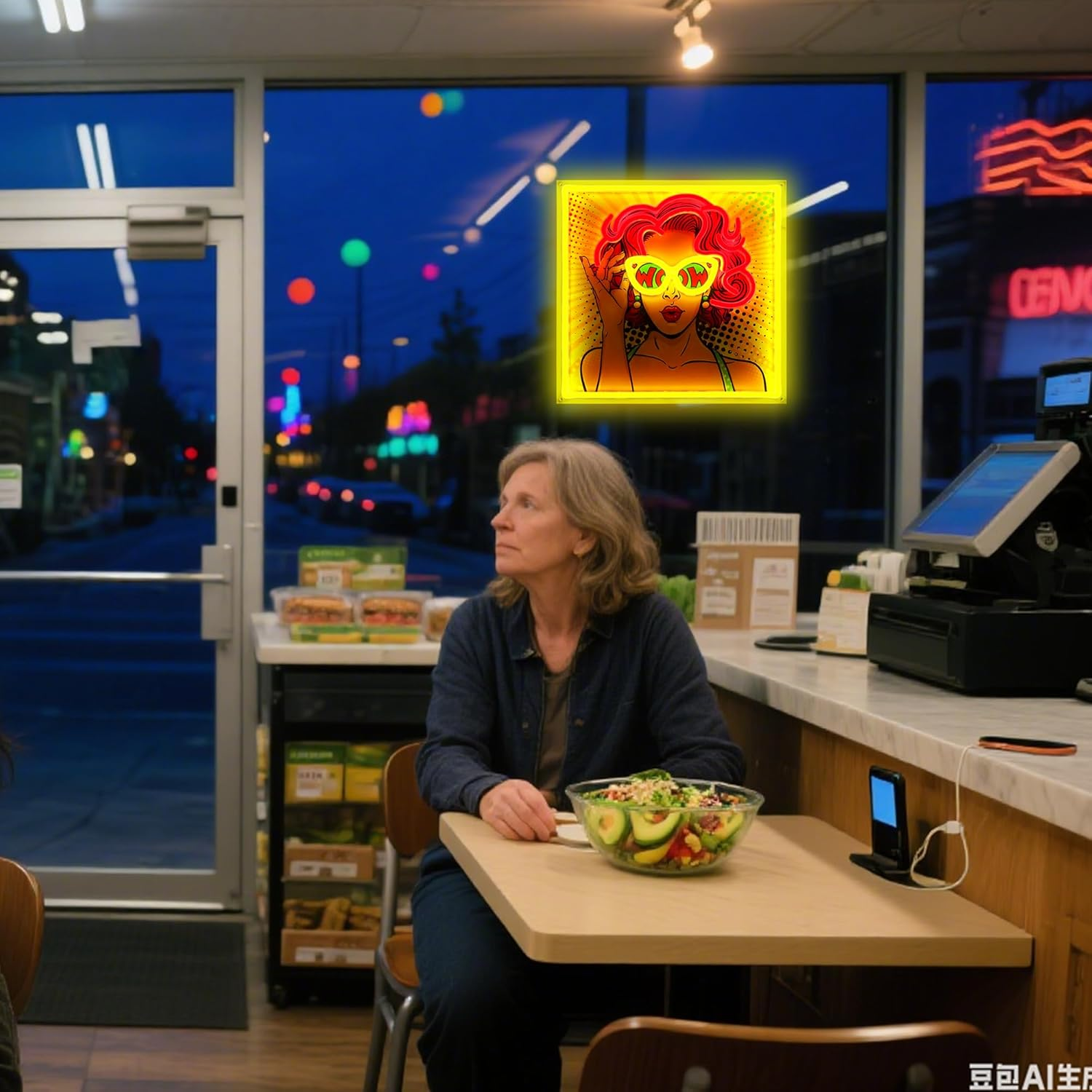 WIOSOUL Neon Sign UV Printed Cool Woman Neon Signs Dimmable USB Powered Neon Light Sign for Pop Art Design Wall Hanging Bar Beauty Salon Home Decor image number 1