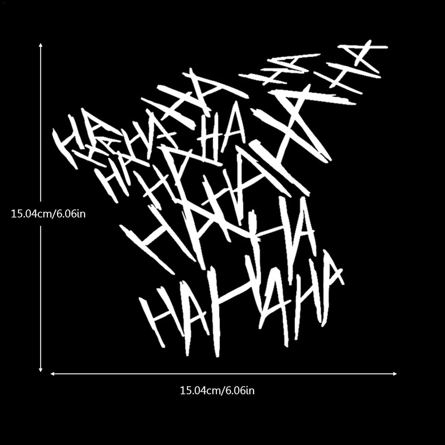 2Pcs Hahaha Car Decal Sticker,Funny Helmet Stickers Motorcycle Helmet Decal,Waterproof Durable Text Decals for Laptop,Window, Car, Auto, Bumper (White)