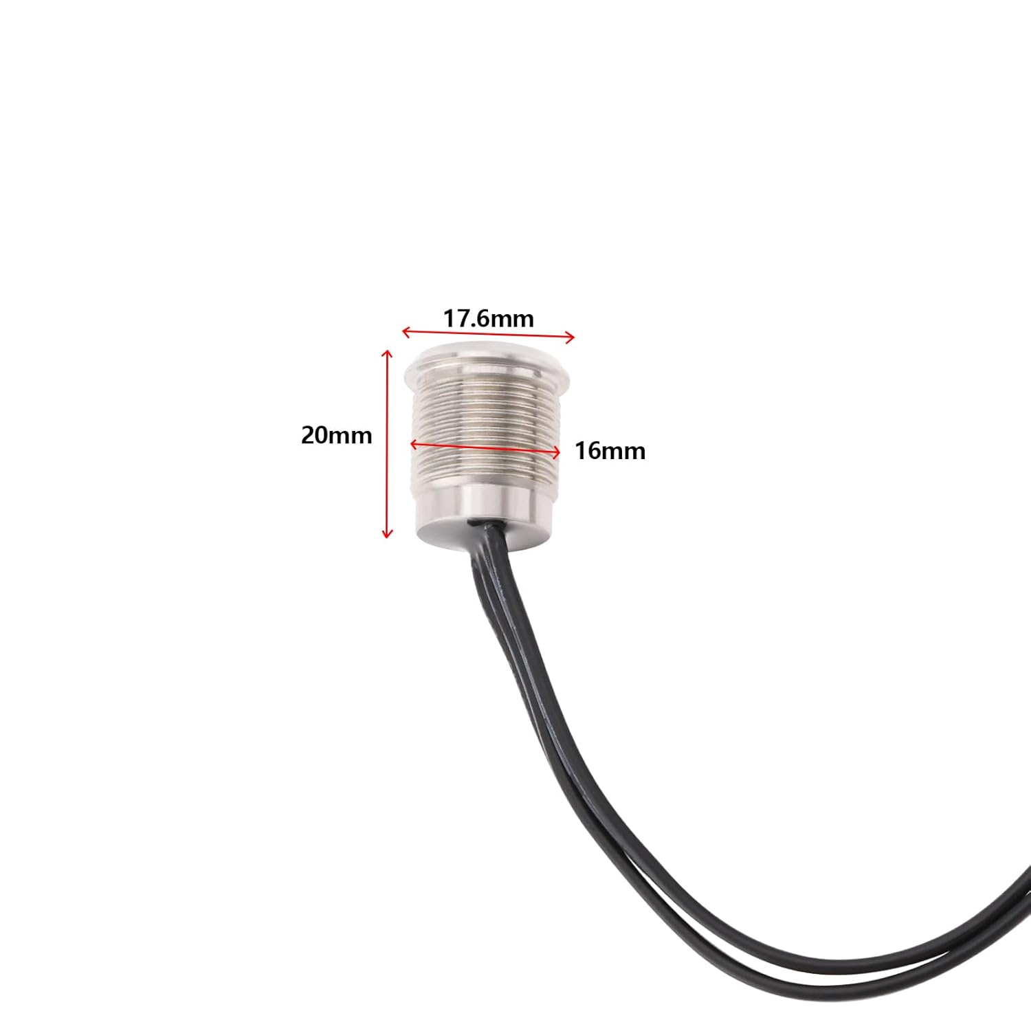 Ecsing 1Pc 16Mm 12-24V Metal Touch Mini Switch Dimmer with Blue Light Suitable for Rvs Caravans Home Interiors Wardrobes and Cabinets image number 2