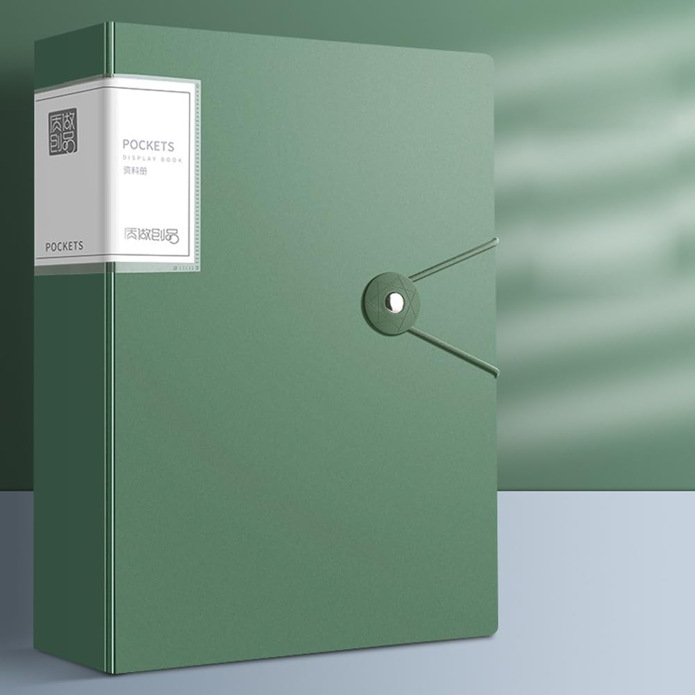 A4 100 Pockets 200/Sides Display Book Paper Document Holder, Business Presentation Book Presentation Folder Home/Office/School Document Holder (100 Pockets Blue)