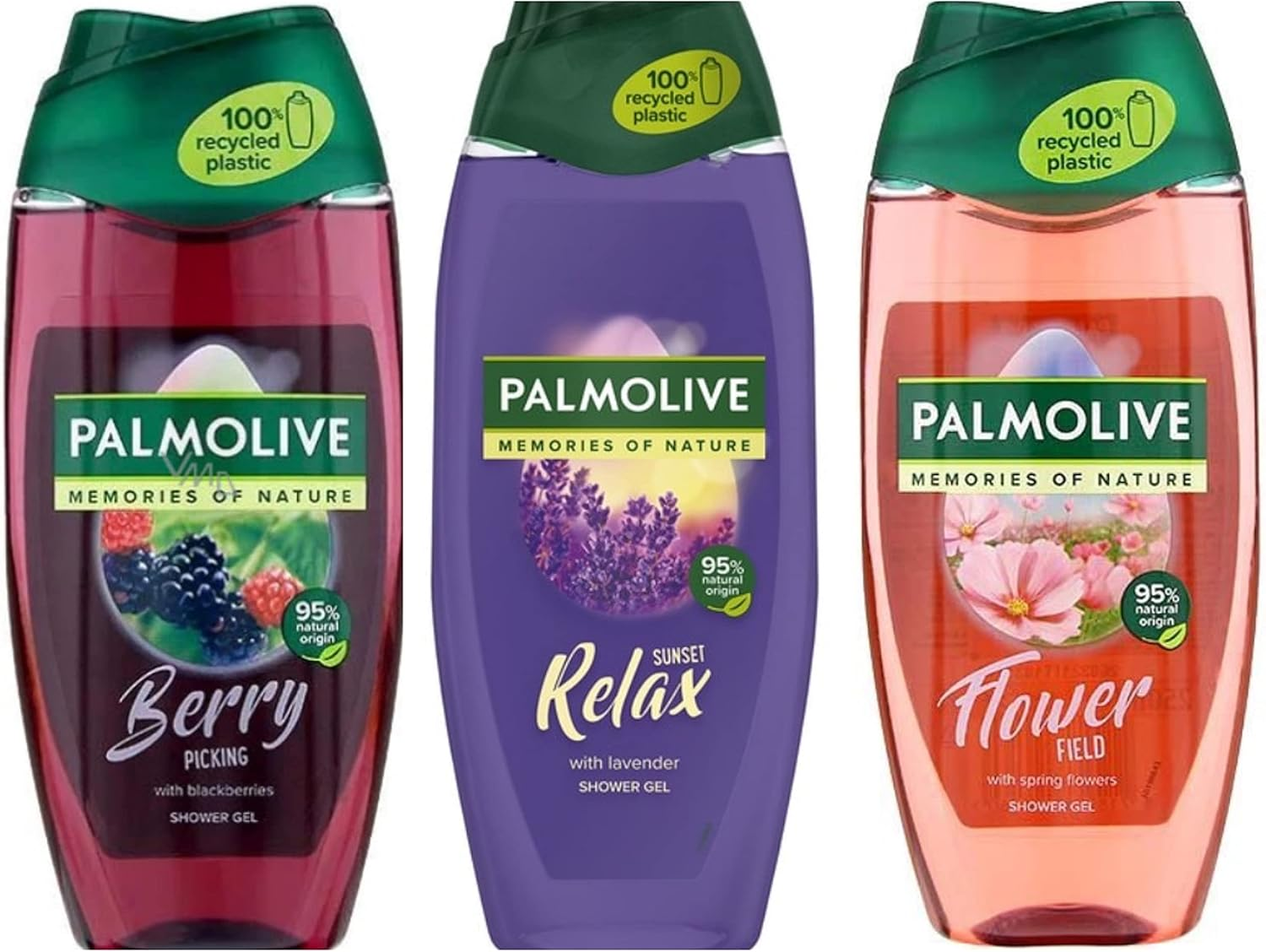 Palmolive Memories of Nature Shower Gel Set 3 X 250 Ml Bottles Flower Field, Relax & Berry Picking from Kingdom Supplies with Exclusive Beauty Tips image number 1
