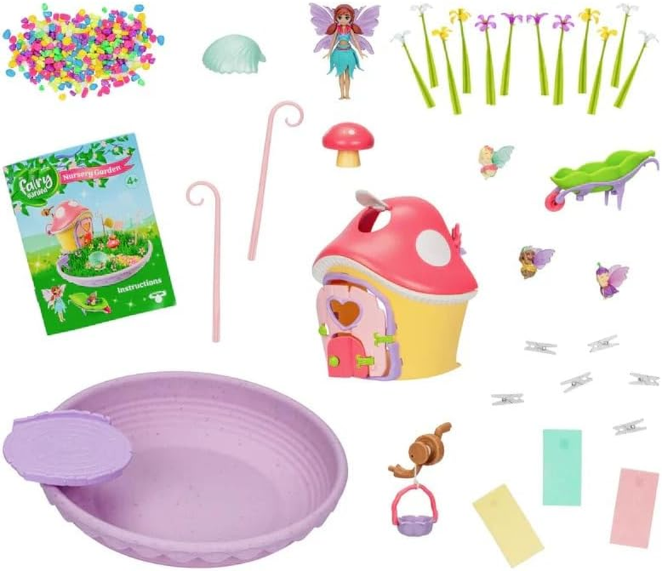 My Fairy Garden Nursery Garden, Grow a Mini Garden for Fairy Luna and 3 Fairy Babies, Includes 1 Large Planter and 2 Types of Fast-Growing Seeds, Decorate with Accessories image number 1