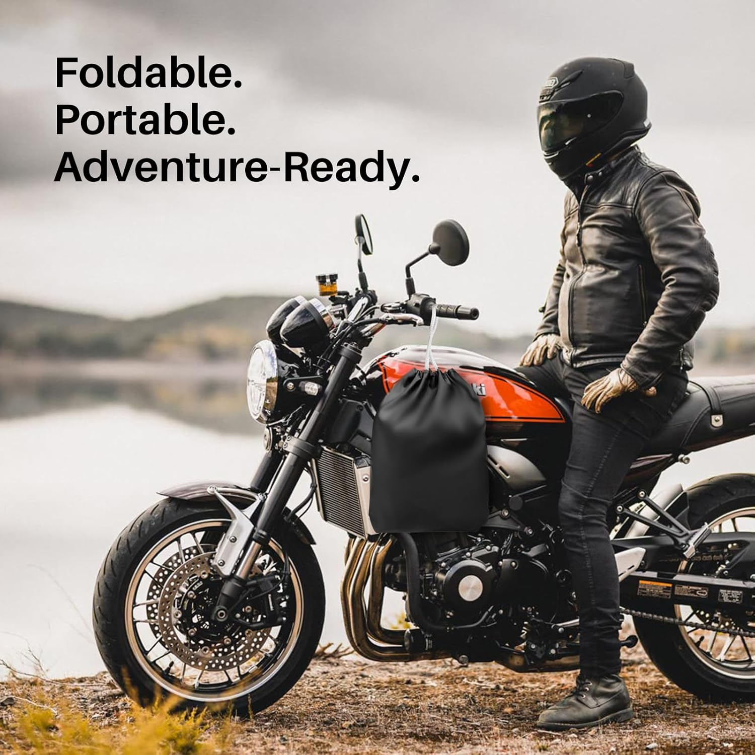 Vivva Waterproof Motorcycle Cover &ndash; Heavy Duty Uv-Resistant Outdoor Motorbike Cover with Windproof Buckle, Lock Holes & Ventilation &ndash; All-Weather Protection for Most Bikes & Scooters image number 4