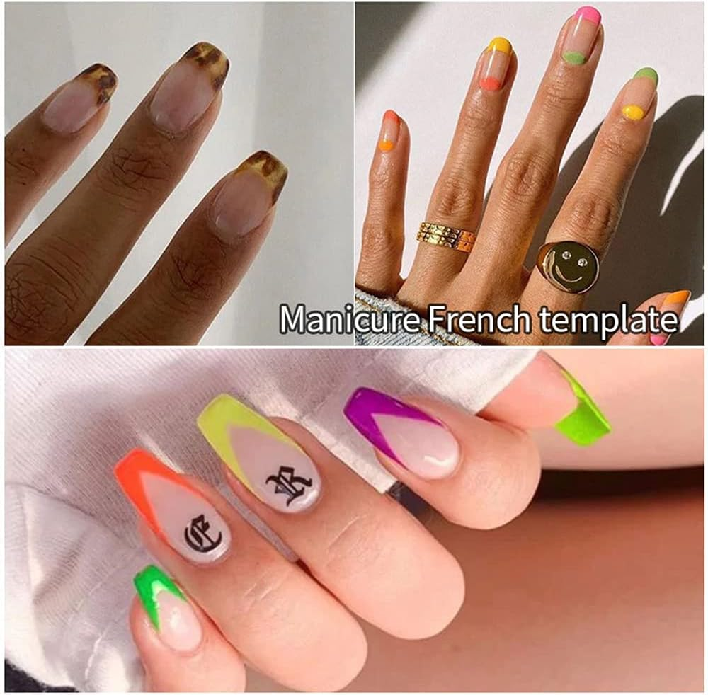 Pack of 2 Acrylic Nail Edge Trimmer, Almond Shape Easy French Smile Cut V Line Stainless Steel Manicure Edge Trimmer French Nails Stencil Cutter Tool Set for Acrylic UV Polyacrylic Gel Modelling image number 5