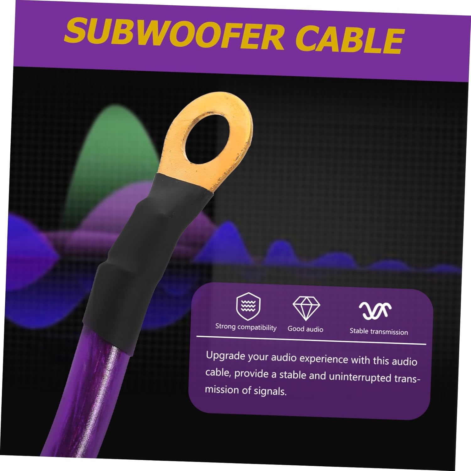 Iplusmile 5Pcs Subwoofer Cables Durable Audio Cables for Stable Signal Transmission Car Speakers and Home Audio Systems Quality - Purple image number 5