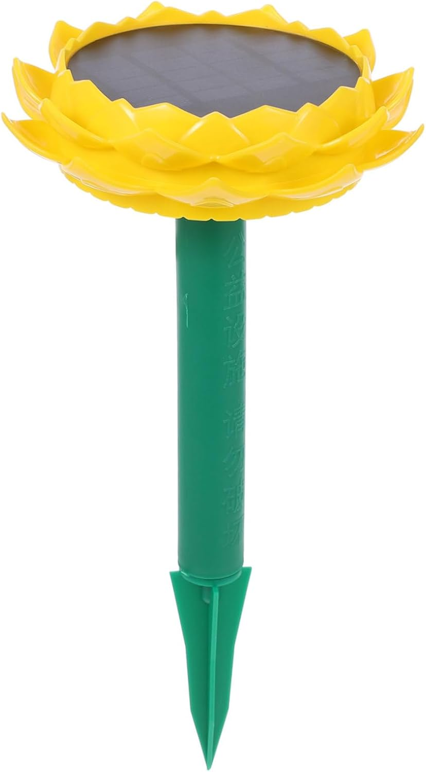 PERSELOSO Solar Powered Lotus Shaped Outdoor Speaker Music Player for Garden with Buddha Songs Lightweight and Easy Operation Yellow image number 4