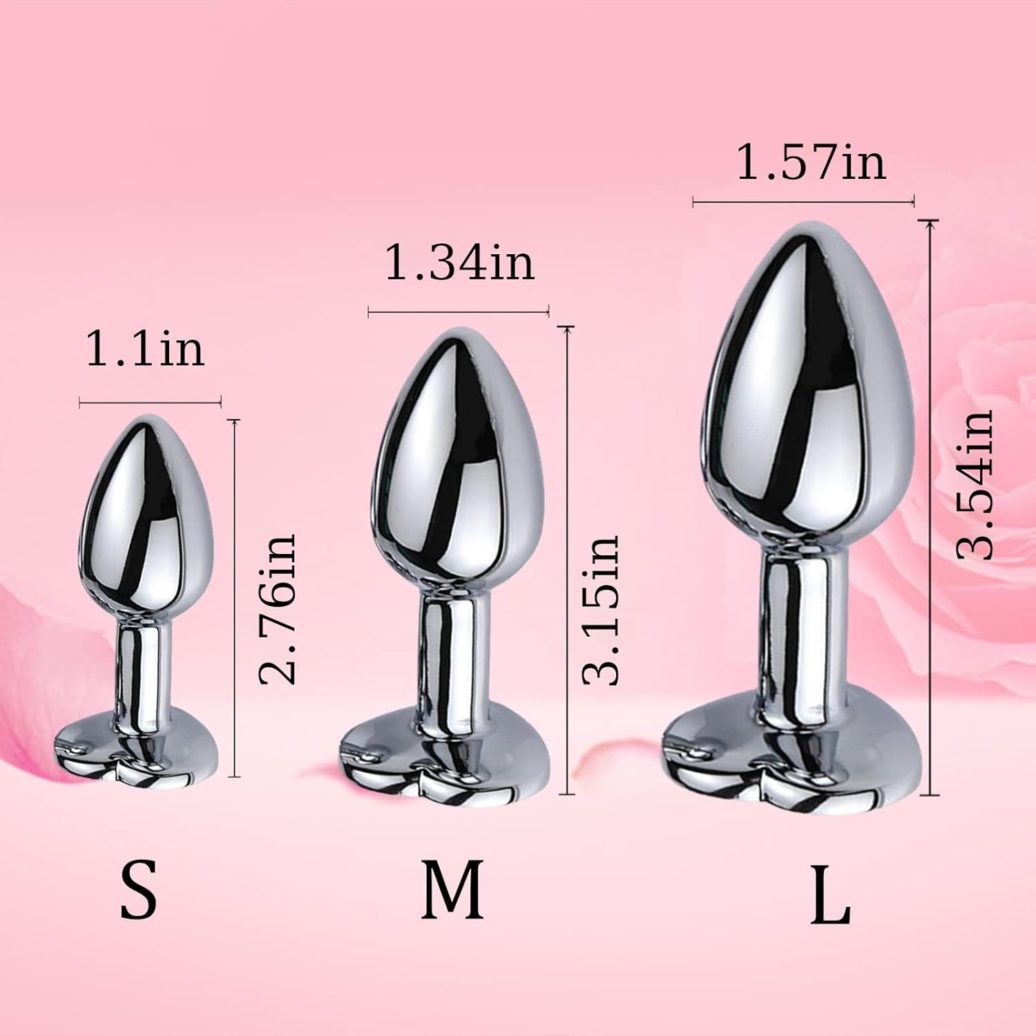 3Pcs Anal Plug Training Set, Male and Female Sex Toys, Suitable for Beginners to Advanced Anal Games, Ideal Sex Toys for Couples, Anal Plug in the Backyard, Alternative Flirting Toy Combination Set, Handheld for Women and Men, Rose image number 6