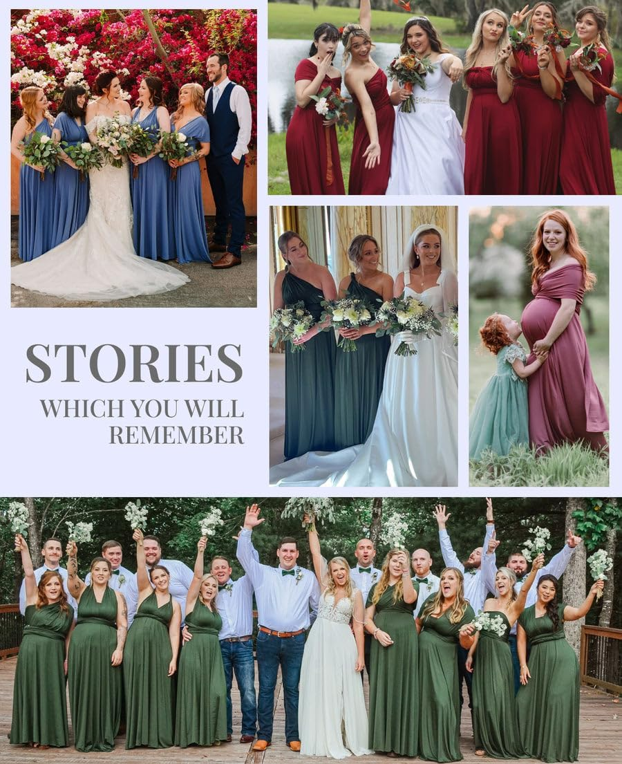 Infinity Dress - Convertible Multiway Maxi Long Transformer Gown Dress - Bridesmaid Bridal Party Wedding - Strap Wrap image number 1