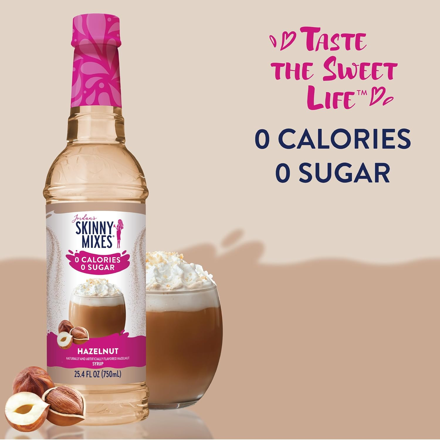 Jordan'S Skinny Syrups Sugar Free Coffee Syrup, Hazlenut Flavor Drink Mix, Zero Calorie Flavoring for Chai Latte, Protein Shake, Food and More, Gluten Free, Keto Friendly, 25.4 Fl Oz, 2 Pack image number 4