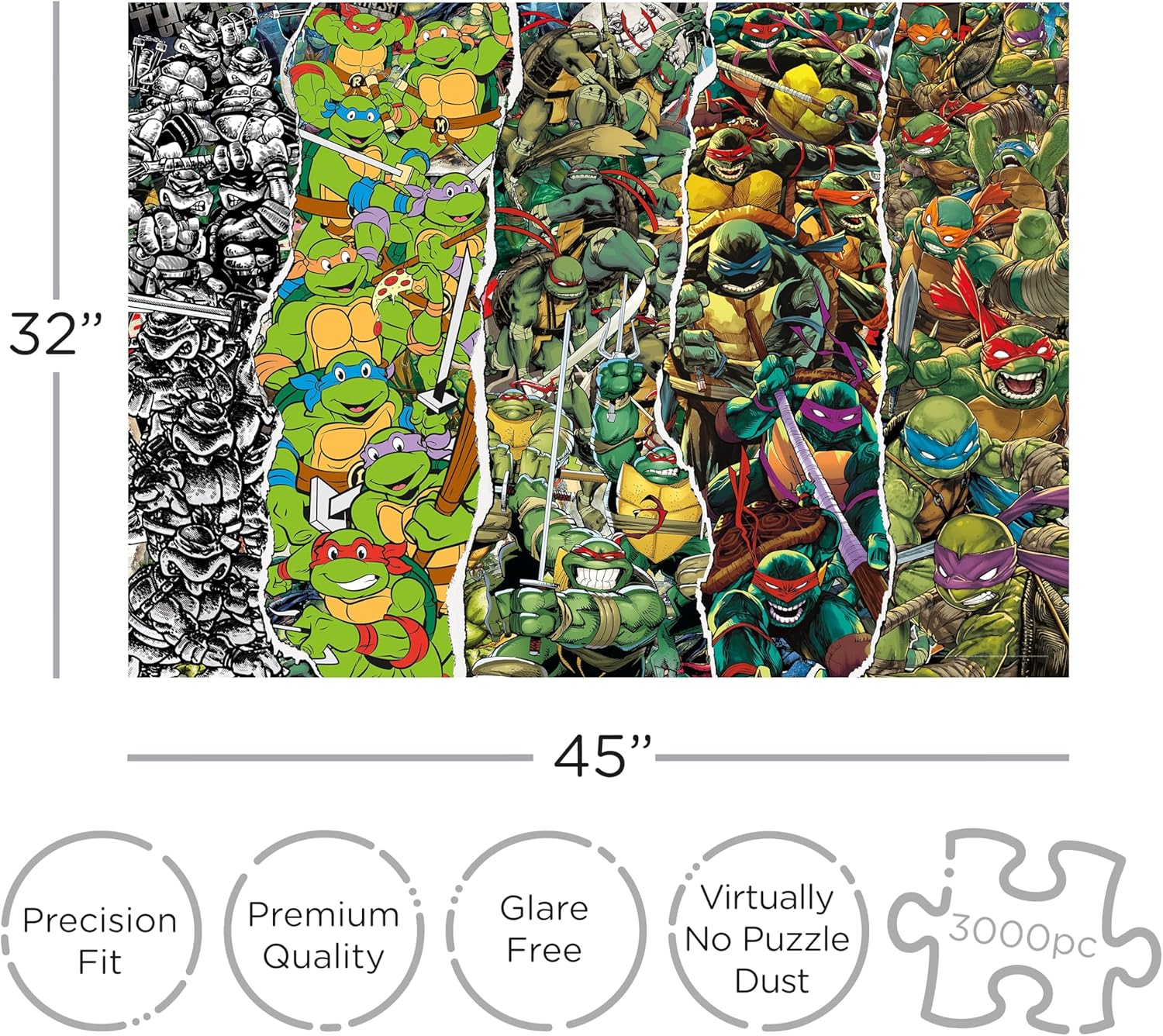 AQUARIUS TMNT Timeline 3000Pc Puzzle (3000 Piece Jigsaw Puzzle) - Glare Free - Precision Fit - Officially Licensed Teenage Mutant Ninja Turtles Merchandise & Collectibles - 42X35 Inches image number 5