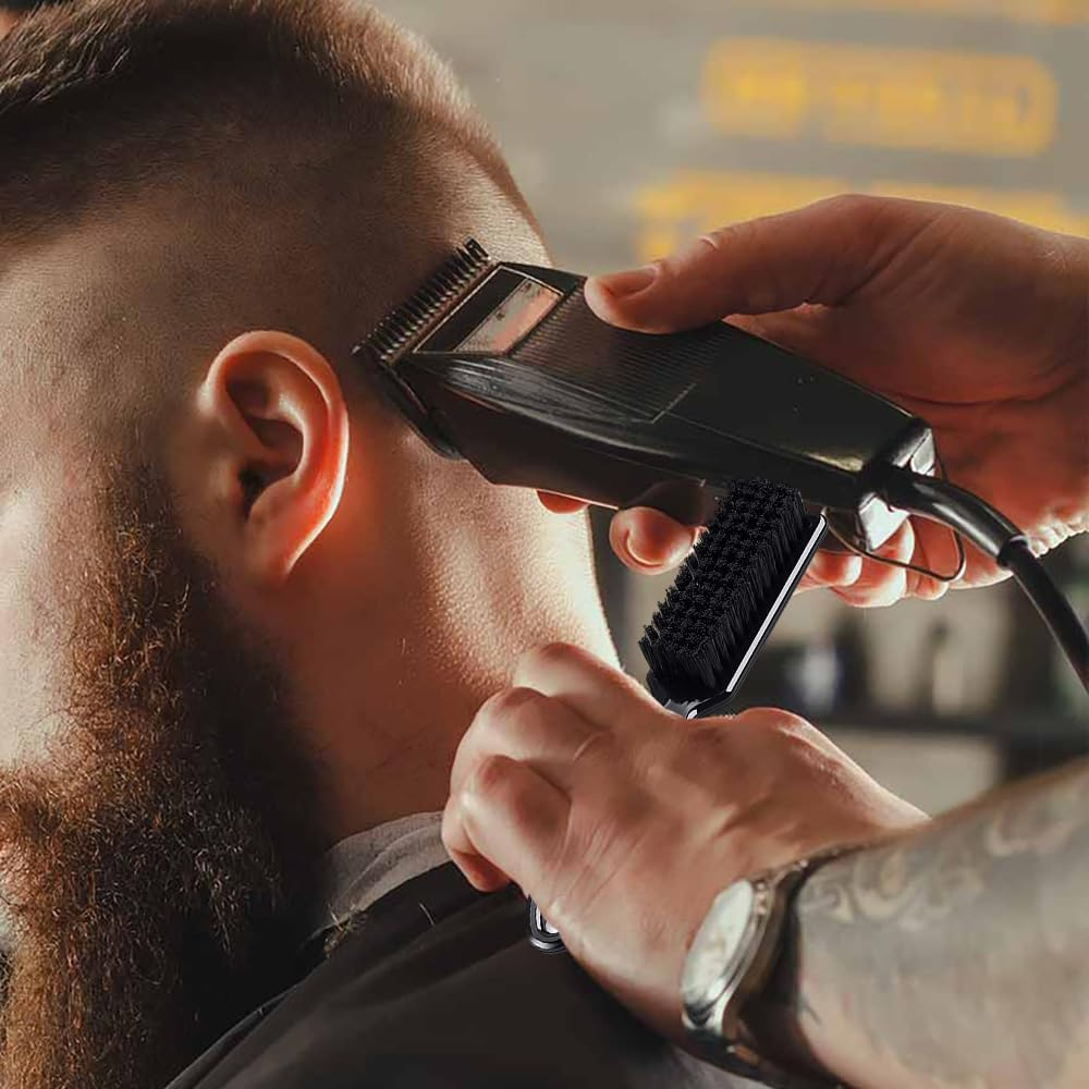 3 Pieces Hairdressing Cleaning Brush Barber Blade Cleaning Brush Tool for Hair Clippers Black