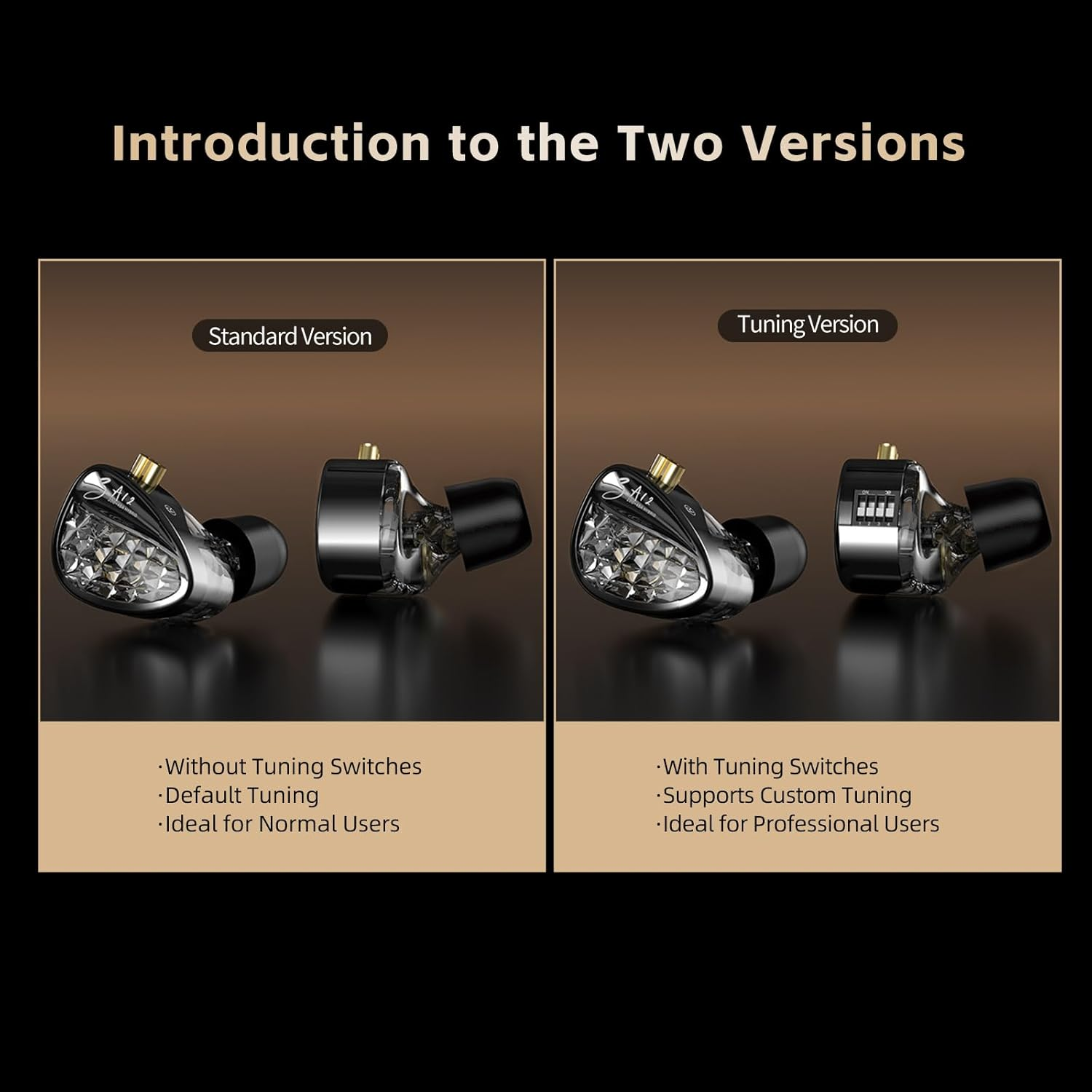 KINBOOFI KZ ZA12 Wired Earphones, 2DD and 4BA Hybrid IEM Earphones, Strong Bass in Ear Headphones, Stereo Sound Earbuds with 3.5Mm Jack, Noise Isolating Headset, High Sensitivity in Ear Monitors image number 1