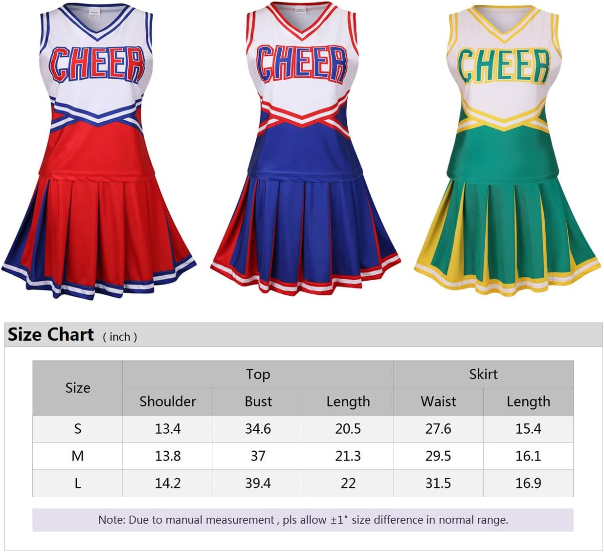 GRAJTCIN Women'S Cheerleader Costume Musical Uniform Halloween Party Fancy Outfit image number 5