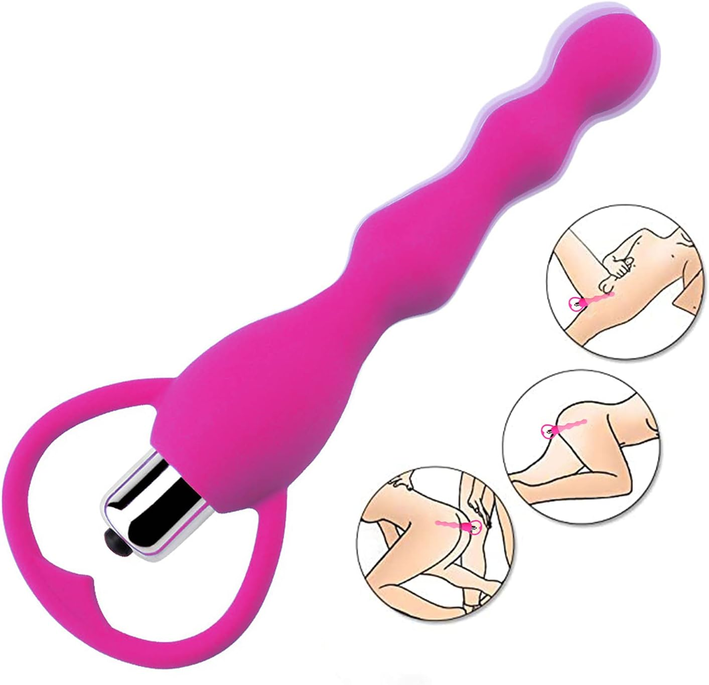 Pull Ring Silicone Massager Stick Electric Funny Plug for Women Amal Plugs Trainer Kit Sweetheart Intimate Gift Set Inflatable Bulb Enema System Anales (PINK)
