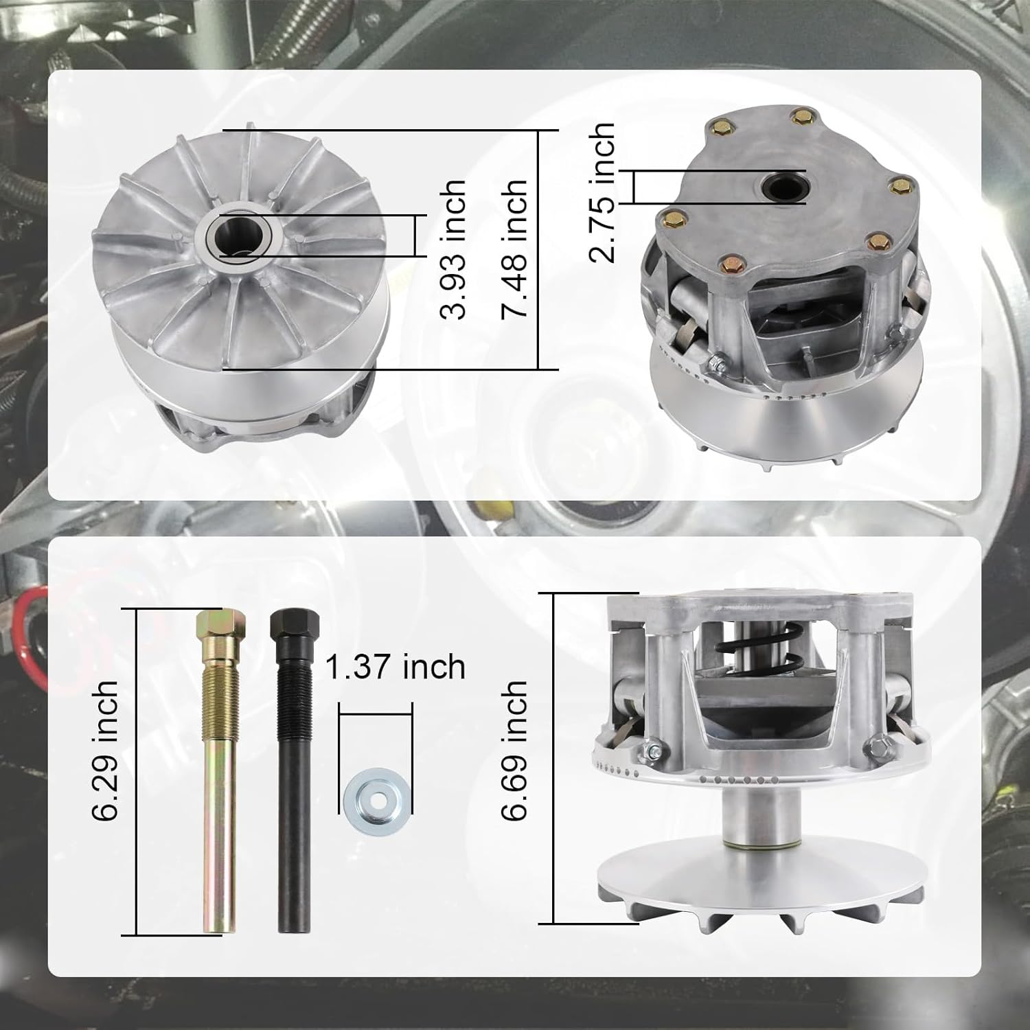Primary & Secondary Clutches Compatible with POLARIS 570 RANGER 570，RZR 570，ACE 570，ACE 325 - Upgrade Tied Type Replace 1323038, 1323070, 1323119, 1323431 image number 5