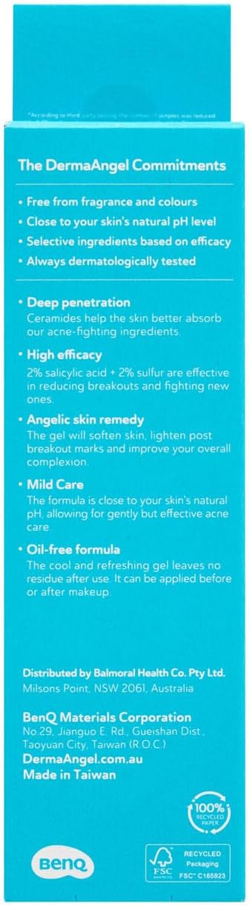 Derma Angel Acne Care Intensive Gel with 2% Salicylic Acid & Sulfur | Fights Pimples, Blackheads & Breakouts | Repairs Skin Barrier with Ceramides & Ester C | for Oily, Acne-Prone & Combination Skin image number 5