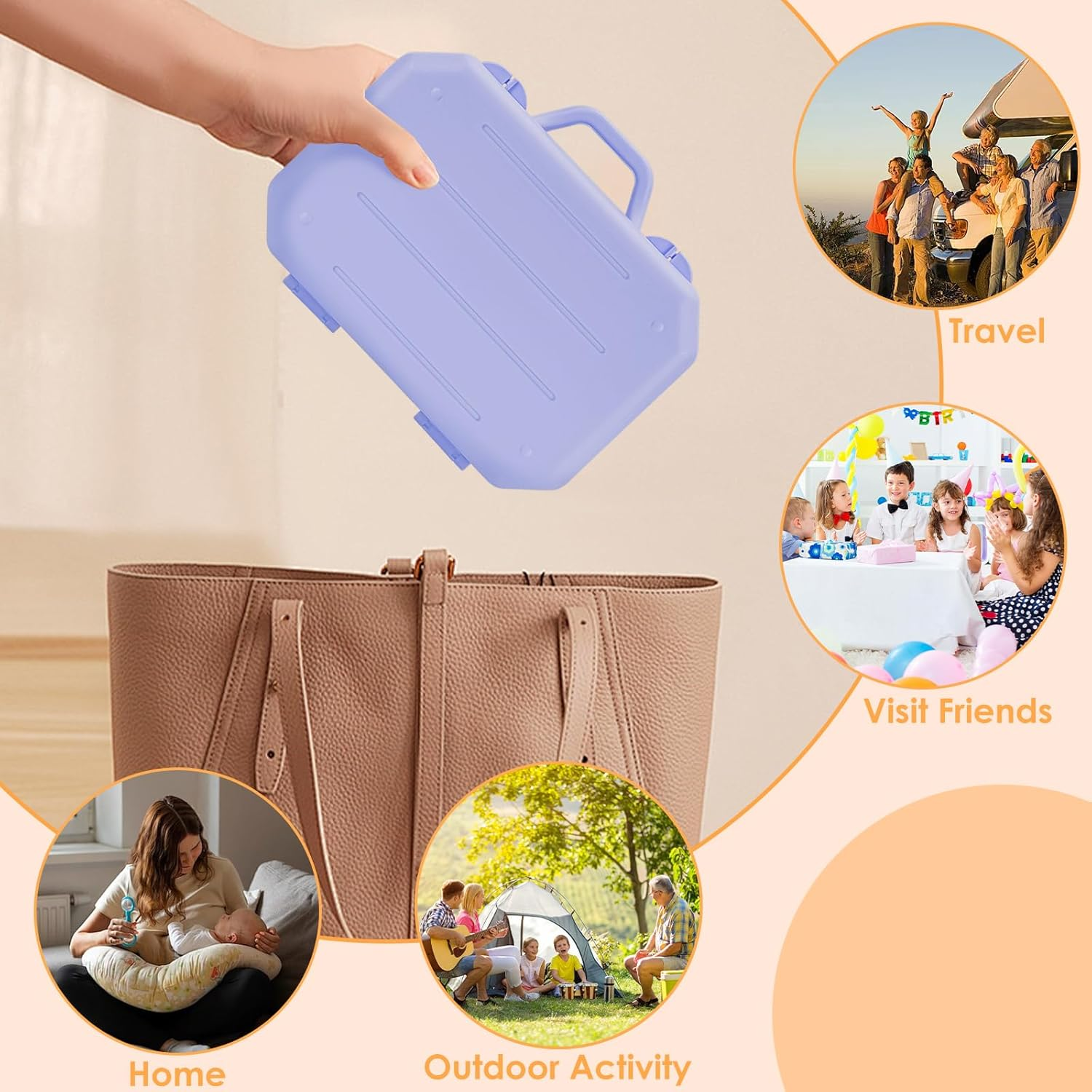 Travel Bottle Brush Set with Stand, Portable Bottle Cleaner Kit with Silicone Bottle Brush, Drying Rack, Nipple Brush, Straw Brush, Soap Dispenser (Blue) image number 5