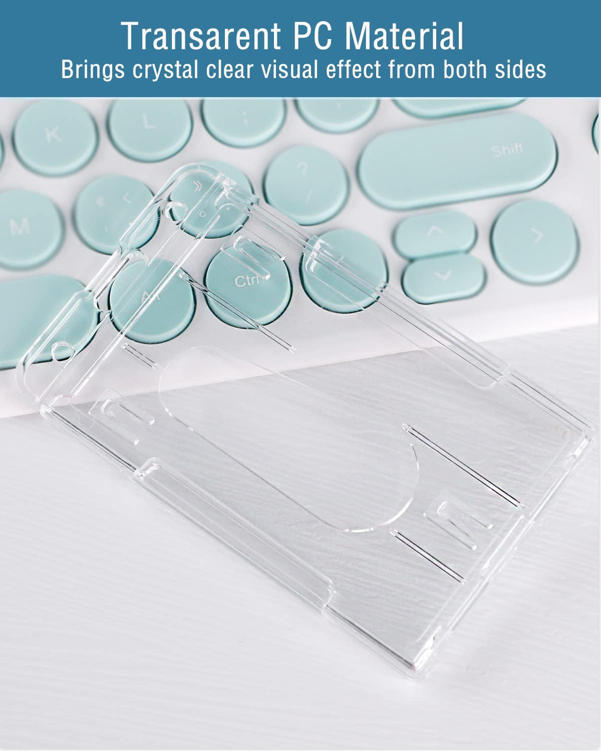 Kvadouly 2 Pack Vertical 2-Card Badge Holder with Thumb Slot - Durable Transparent PC ID Card Protector for Office, School, Licenses, Credit Cards - Includes 2 Lanyards image number 5