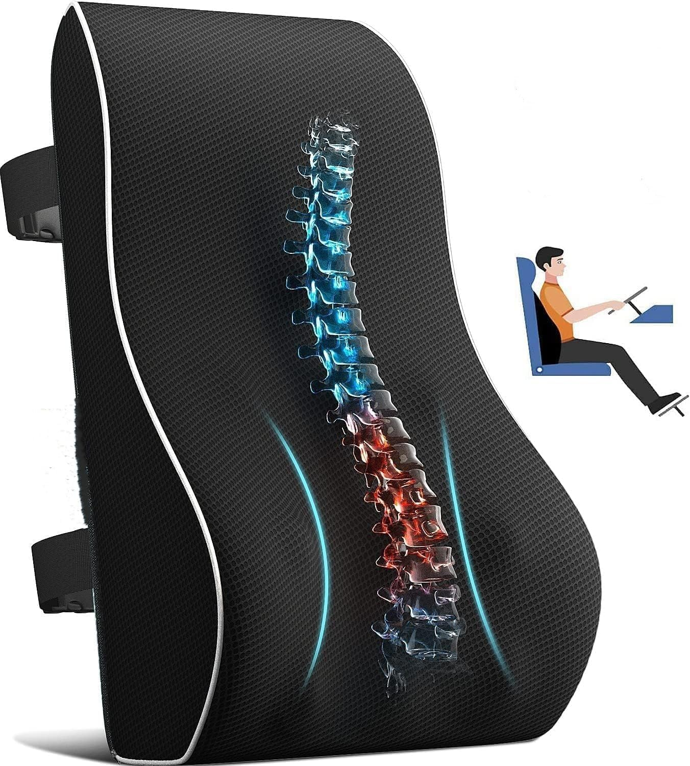 Donut Seat Cushion, Office Chair Cushion, Memory Foam Seat Cushion, Ergonomic Car Seat Cushion, Coccyx Pain Relief Cusion, Pressure Relief Hemorrhoid Cushions for Chair, Meshed (Seat Cushions)