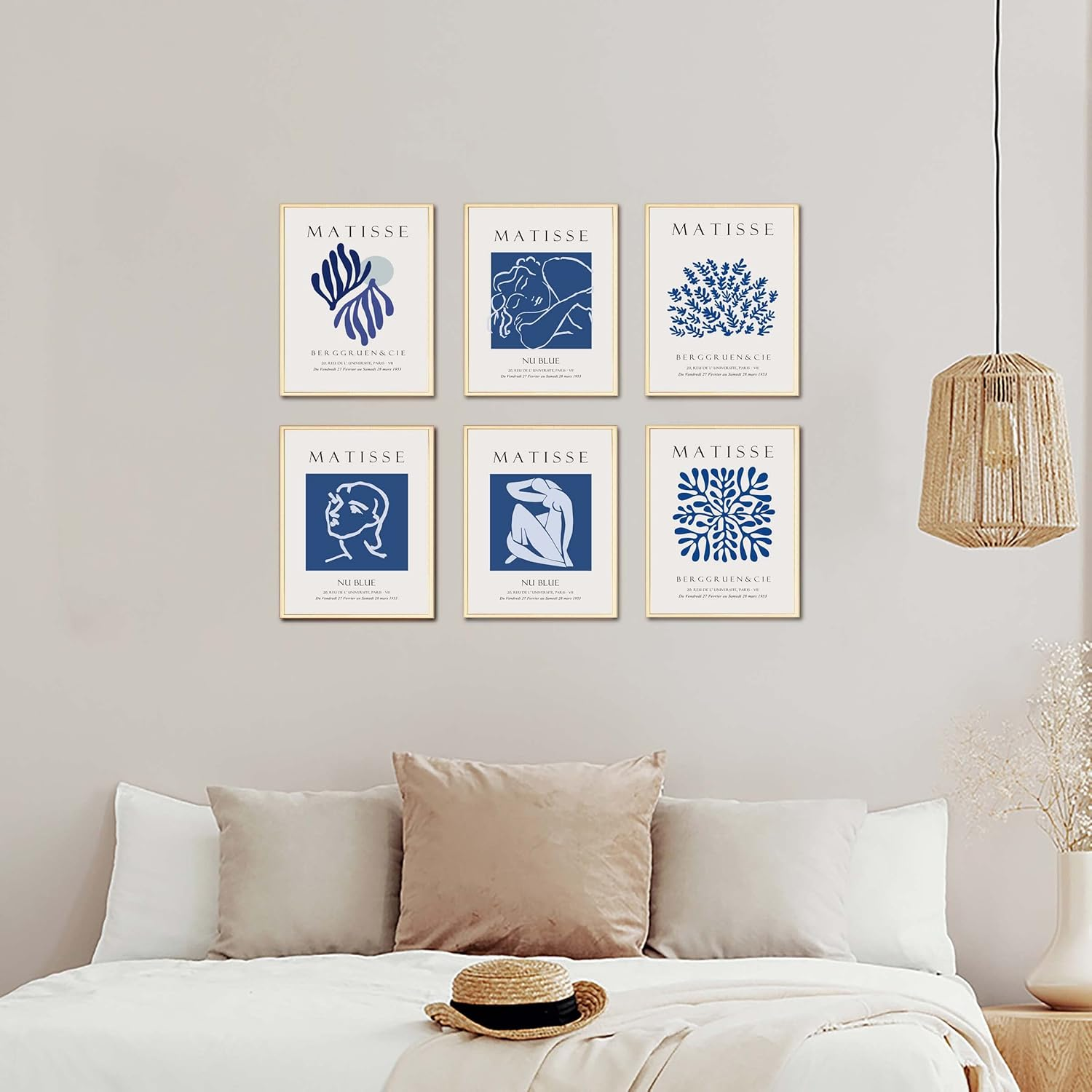 Okonz Blue Matisse Posters for Room Aesthetic,Matisse Wall Art Exhibition Poster & Prints, Abstract Art Prints Set of 6（8X10Inch Unframed) Style (5) image number 5