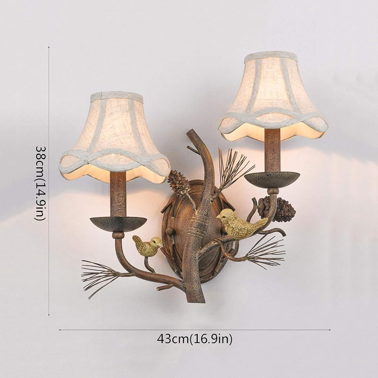Rural Bird Wall Lamp Wall Lamps Interior Lighting Fixture Retro Wall Sconce Wall Lamps Compatible with Bedroom Living Room Wall Lighting image number 2
