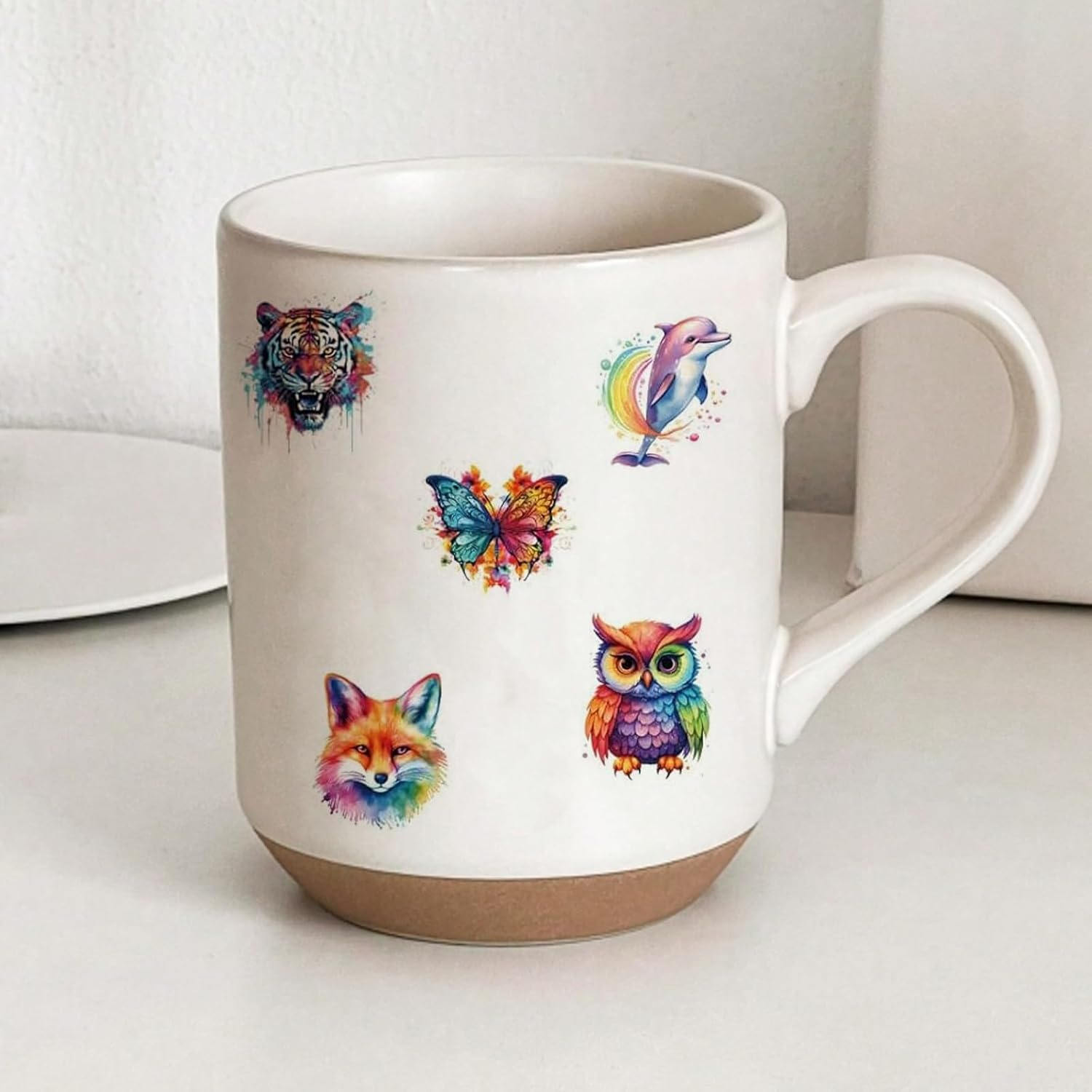 Pack of 10 Watercolour Animal Tattoos for Children, Waterproof Temporary Tattoos, Disposable Children'S Tattoos, Skin-Friendly, Adhesive Tattoos for Birthday Parties, Carnival Gifts, Classroom Rewards image number 6