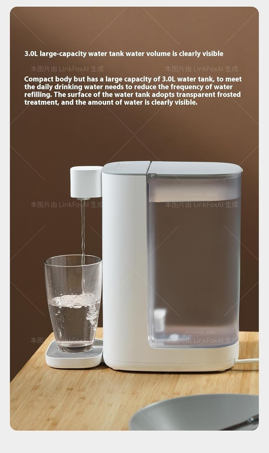 ◉ 3L Instant Hot Water Dispenser, 4 Adjustable Temps Quick Heat, Electric Water Boiler with Water Shortage Warning, Portable Electric Kettle with Safety Lock with Light | Hot Tea Coffe image number 1