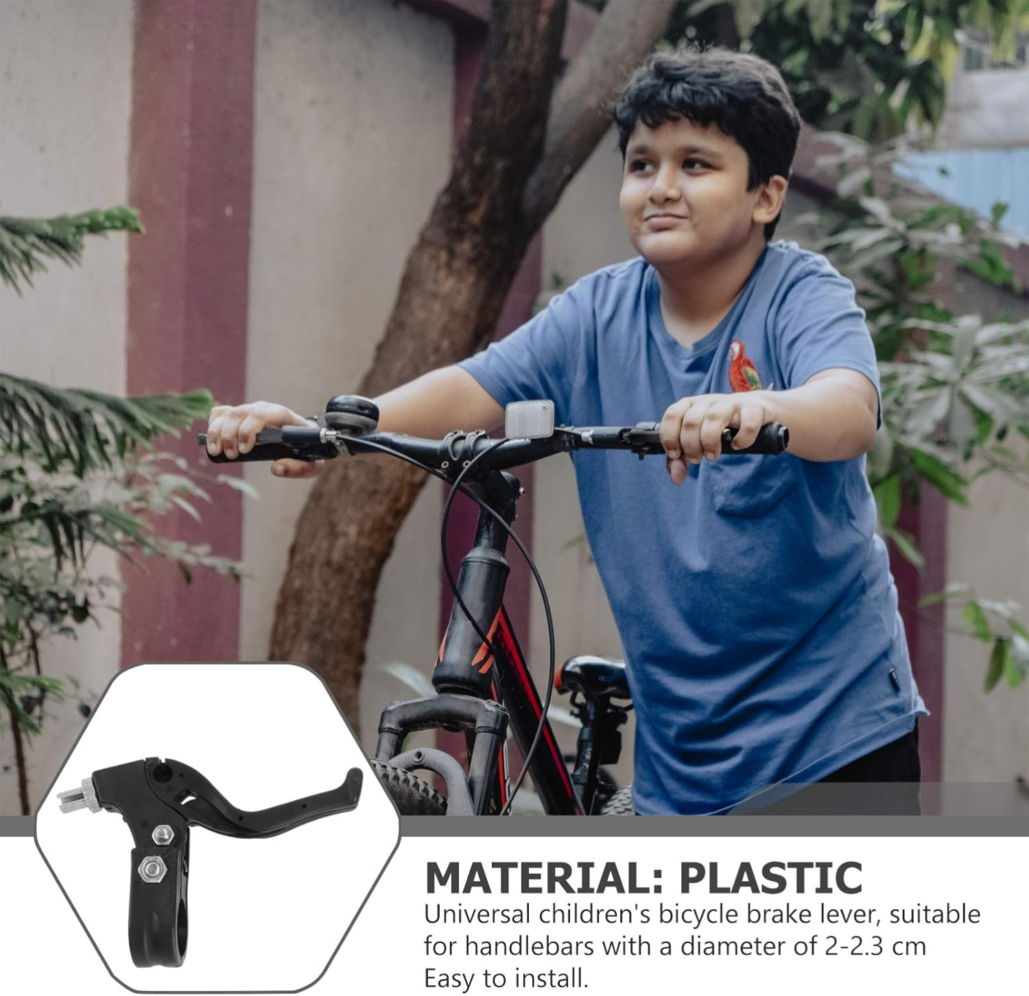 Homoyoyo 1 Pair of Bike Brake Lever Handle Universal Kids Bike Cycling Brake Level Handles Handlebar Bicycle Accessories for Mountain Bike Road Bicycle(Rosy) - Rosy image number 2