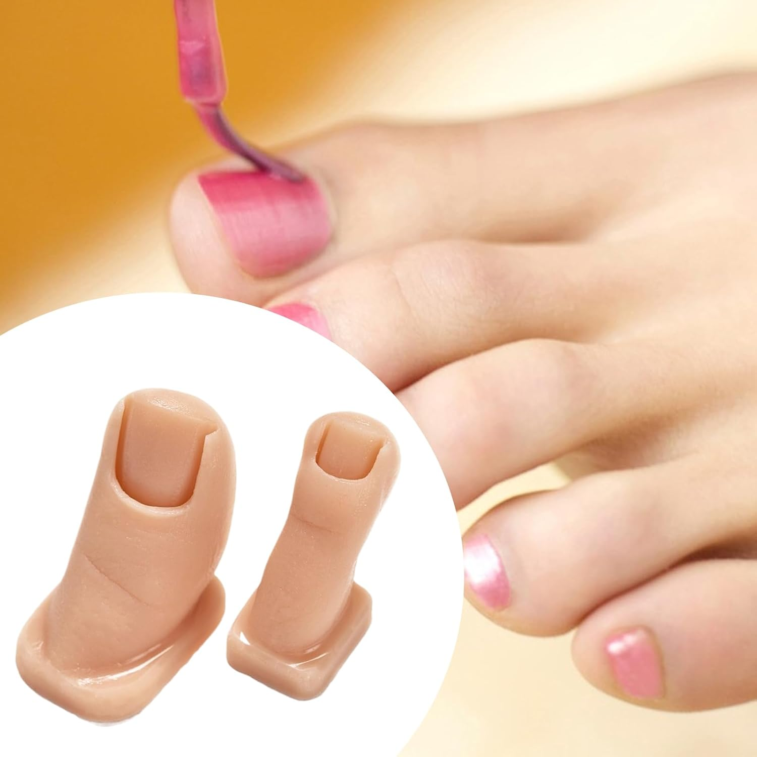 Toe Mannequin | Artificial Silicone Toe Simulator | Soft Fake Toenail Models Set of 2 for Pedicure Skill Enhancement Home Salon Practice Tool image number 3