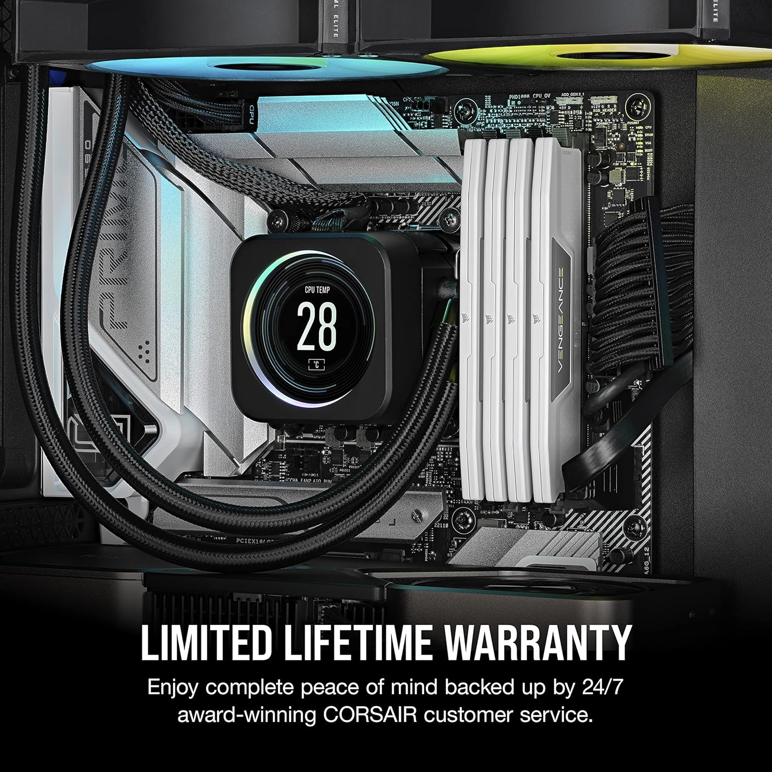 CORSAIR Vengeance DDR5 RAM 32GB (2X16Gb) 6000Mhz CL36 Intel XMP Icue Compatible Computer Memory - White (CMK32GX5M2E6000C36W) image number 4