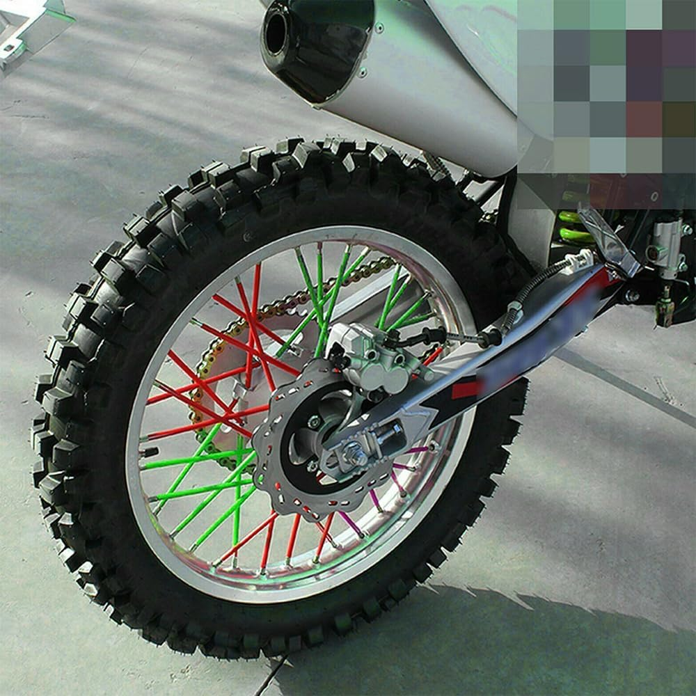 72Pcs Bicycle Wheel Spoke Bike Spoke Wrap Kit Mtb Skins Covers Mountain Sleeves Red