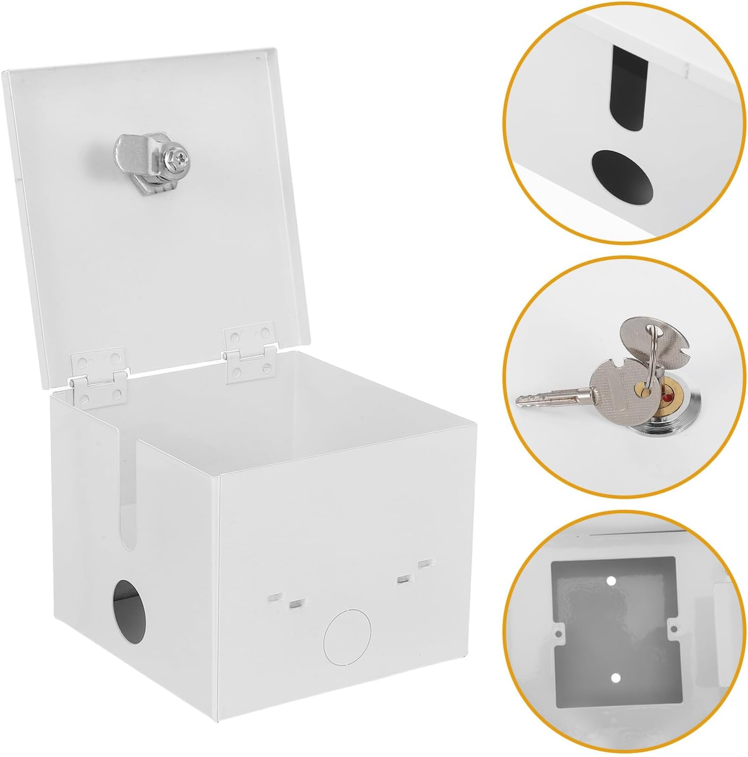 KOMBIUDA Type Weatherproof Electrical Power Outlet Box with Anti-Theft Lock and Key Outdoor Socket Cover Compatible with Standard Wall Switches for Secure Garden and Public Space Use image number 1