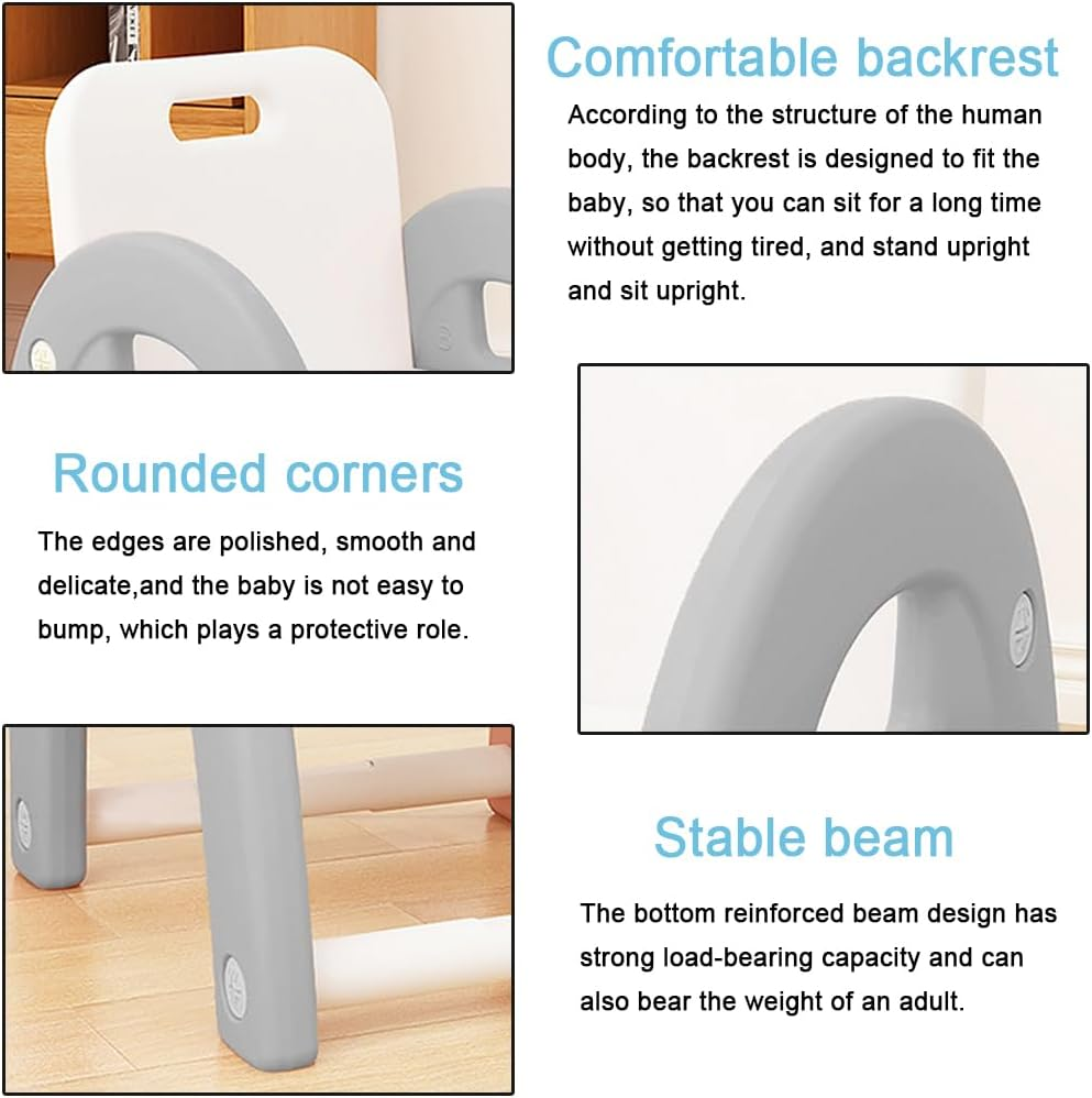 Kids Chairs, Toddler Activity Plastic Chair, Durable Chair for Kids Indoor or Outdoor Use, Activity Center outside Toys Chairs (Gray) image number 1