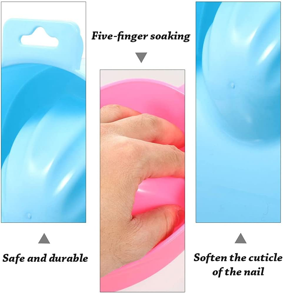 AKOAK 1 Pack Nail Soaking Bowl Dead Skin Cleaning Softening Care Bowl Five Finger Soaking Nail Remover Bowl DIY Nail Salon Softening Dead Skin Nails Cleaning Care Special Tools image number 6