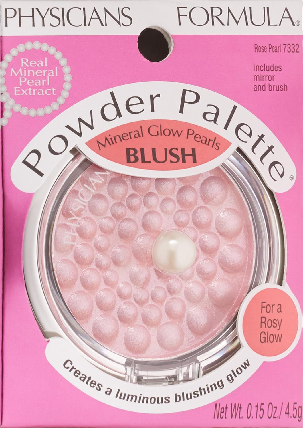 Physicians Formula Powder Palette Mineral Glow Pearls Blush, Rose Pearl, 0.15 Oz.