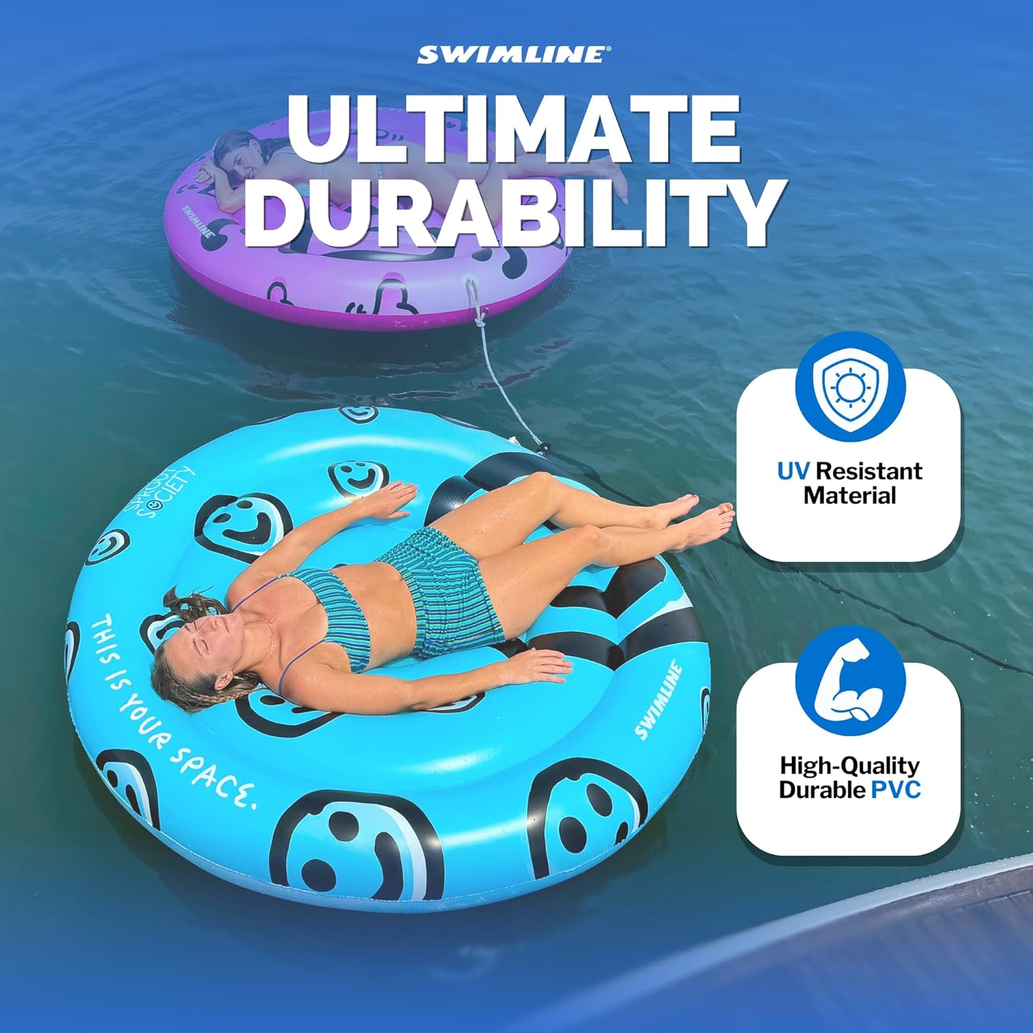 SWIMLINE Originals Floating Island Inflatable Summer Pool Float Rafts | Inflatabale Floaties Raft Pool Lounger | Inflatable Pool Raft for Adults & Kids | Multi Person Party Summer Float Decoration image number 1